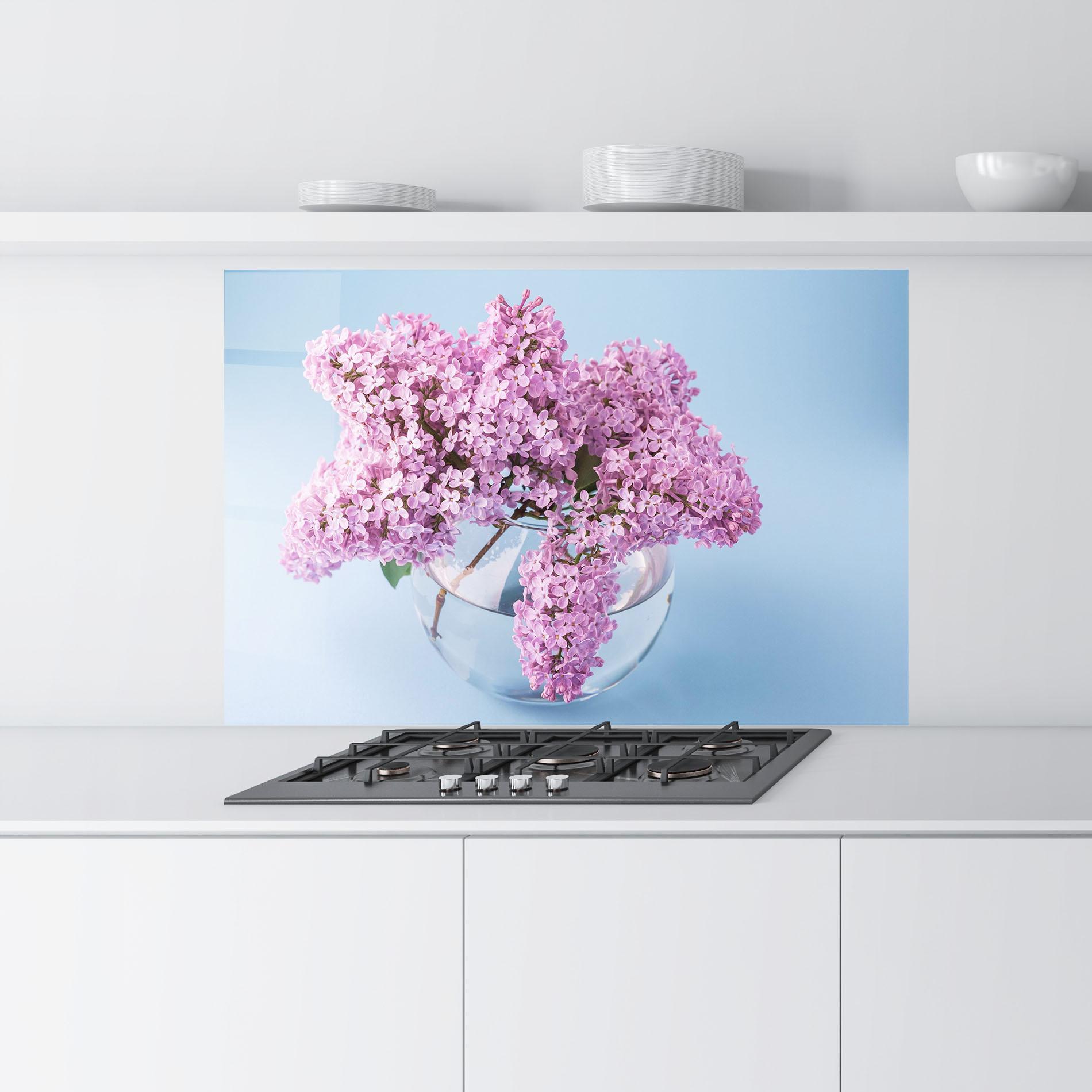 Konyhai üveg hátfal Lilac Flower mockup 9