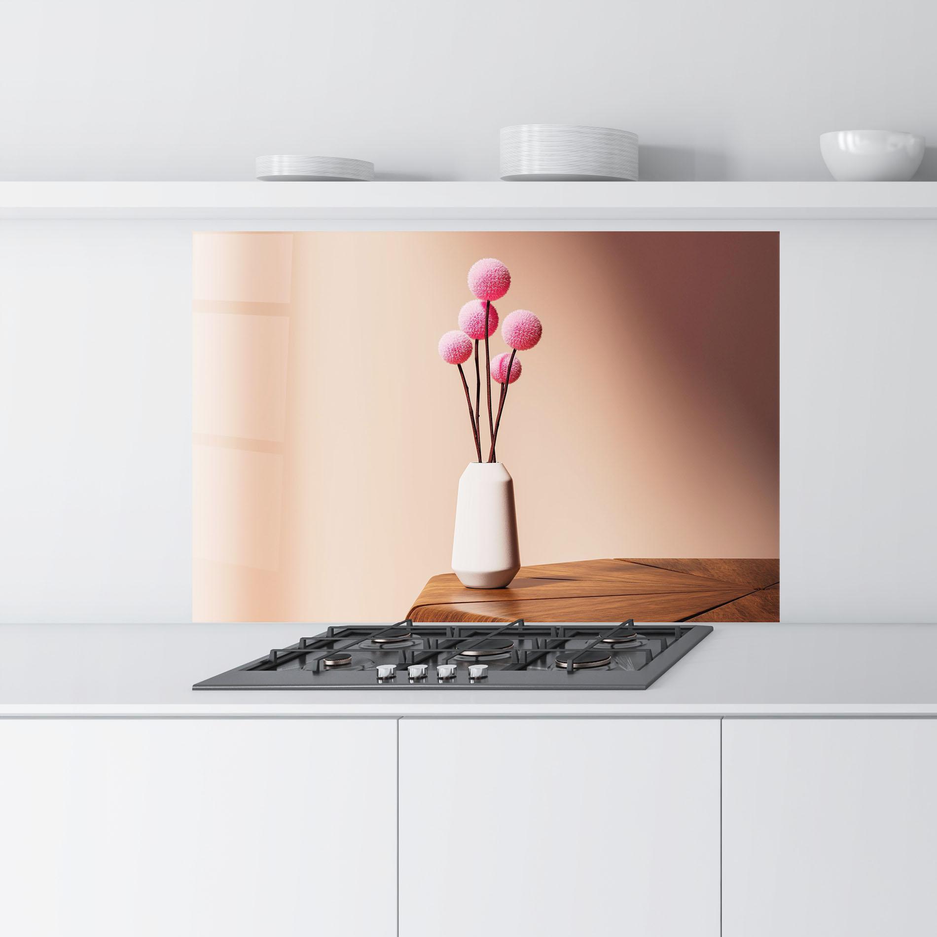 Konyhai üveg hátfal Pink Circle Vase mockup 9