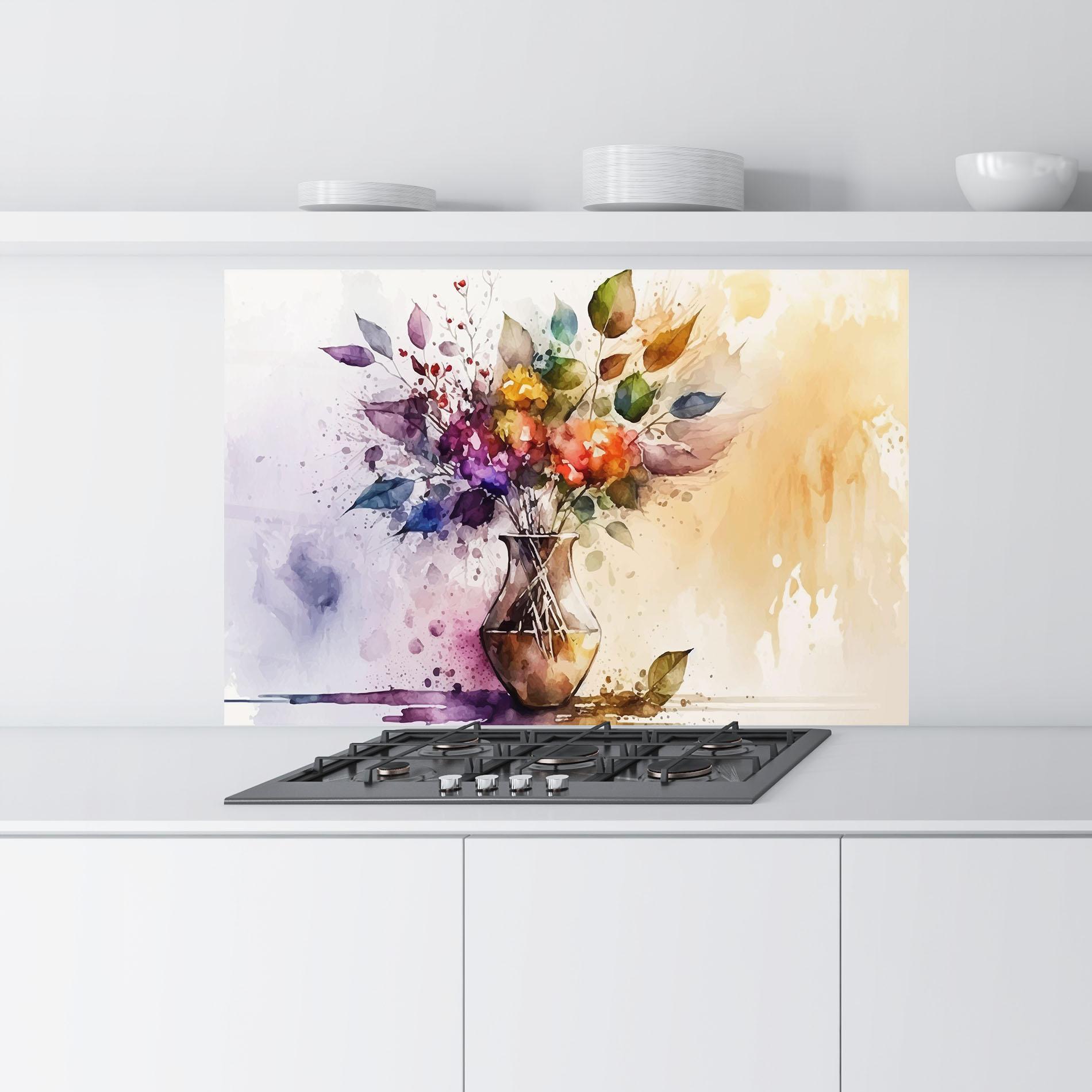 Konyhai üveg hátfal Purple Orange Vase mockup 9