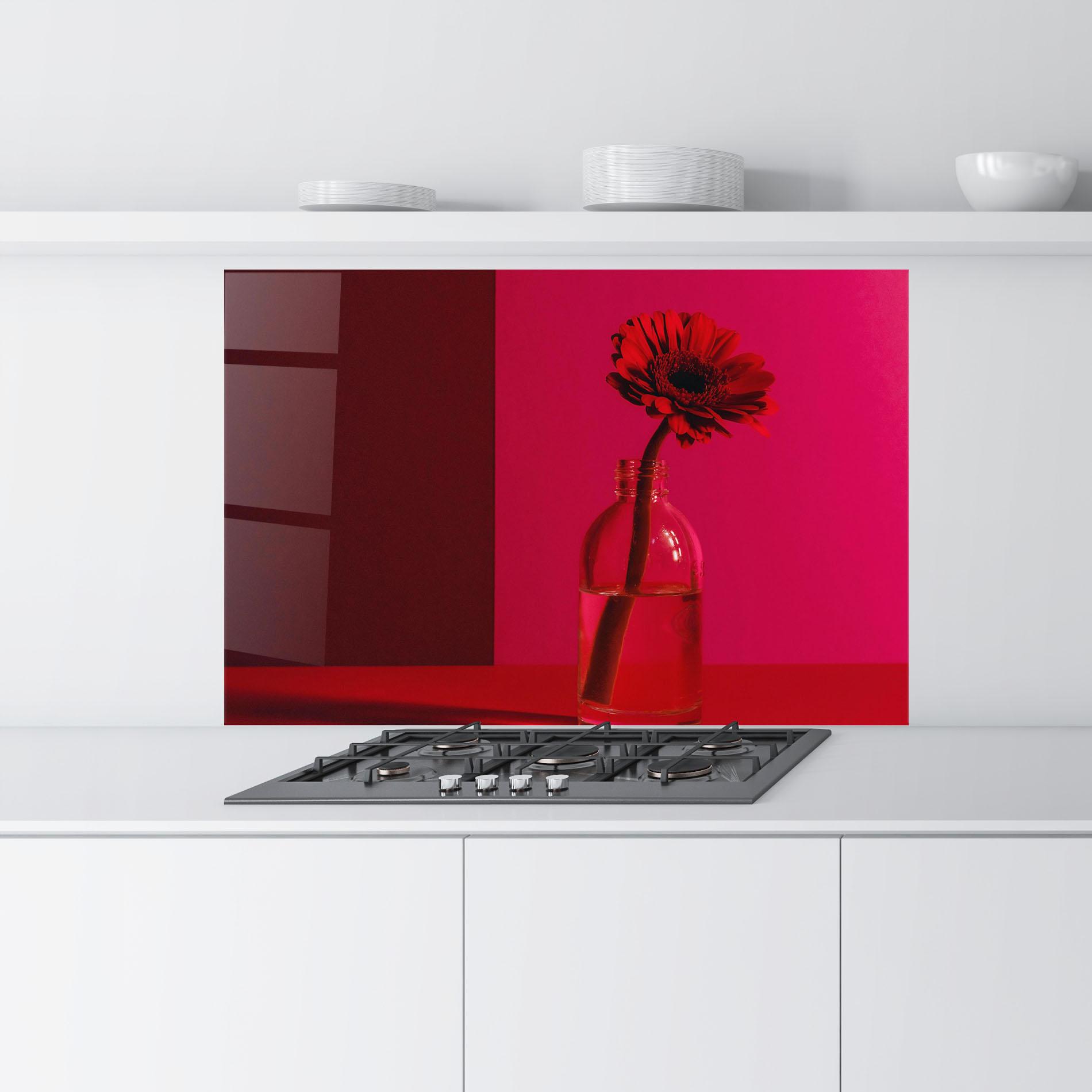 Konyhai üveg hátfal Red Light Vase mockup 9