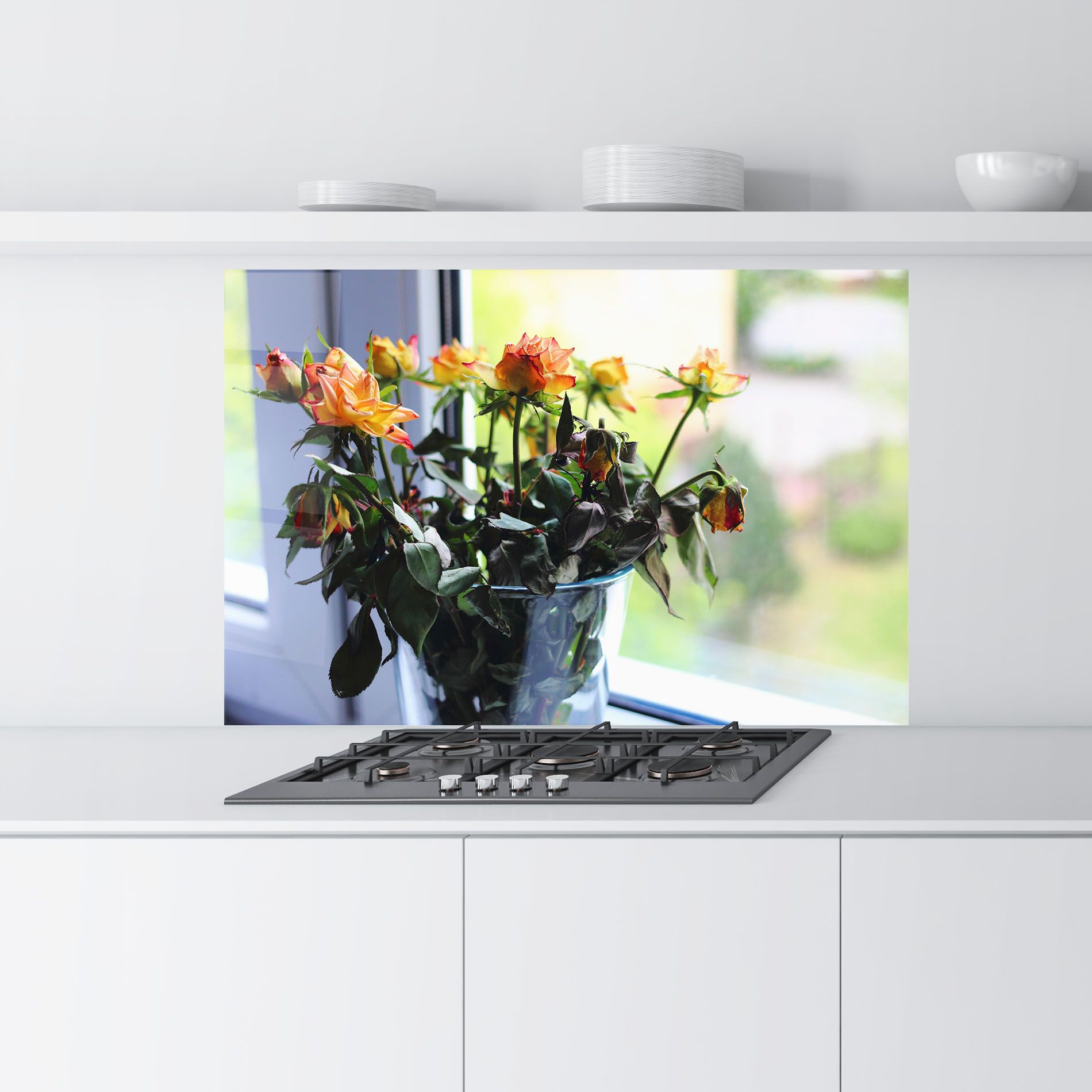 Red Yellow Rose Vase mockup 9