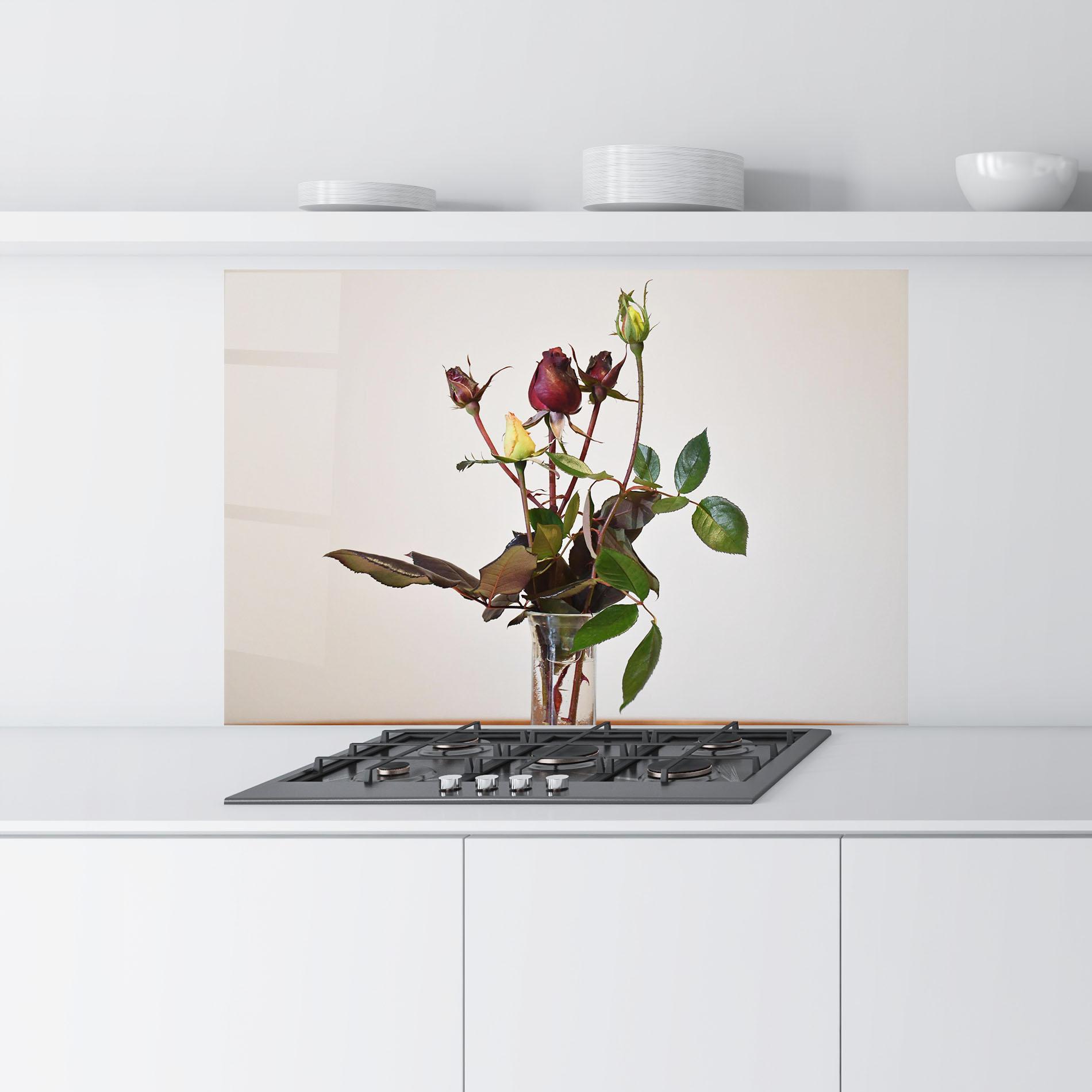 Konyhai üveg hátfal Roses Vase mockup 9