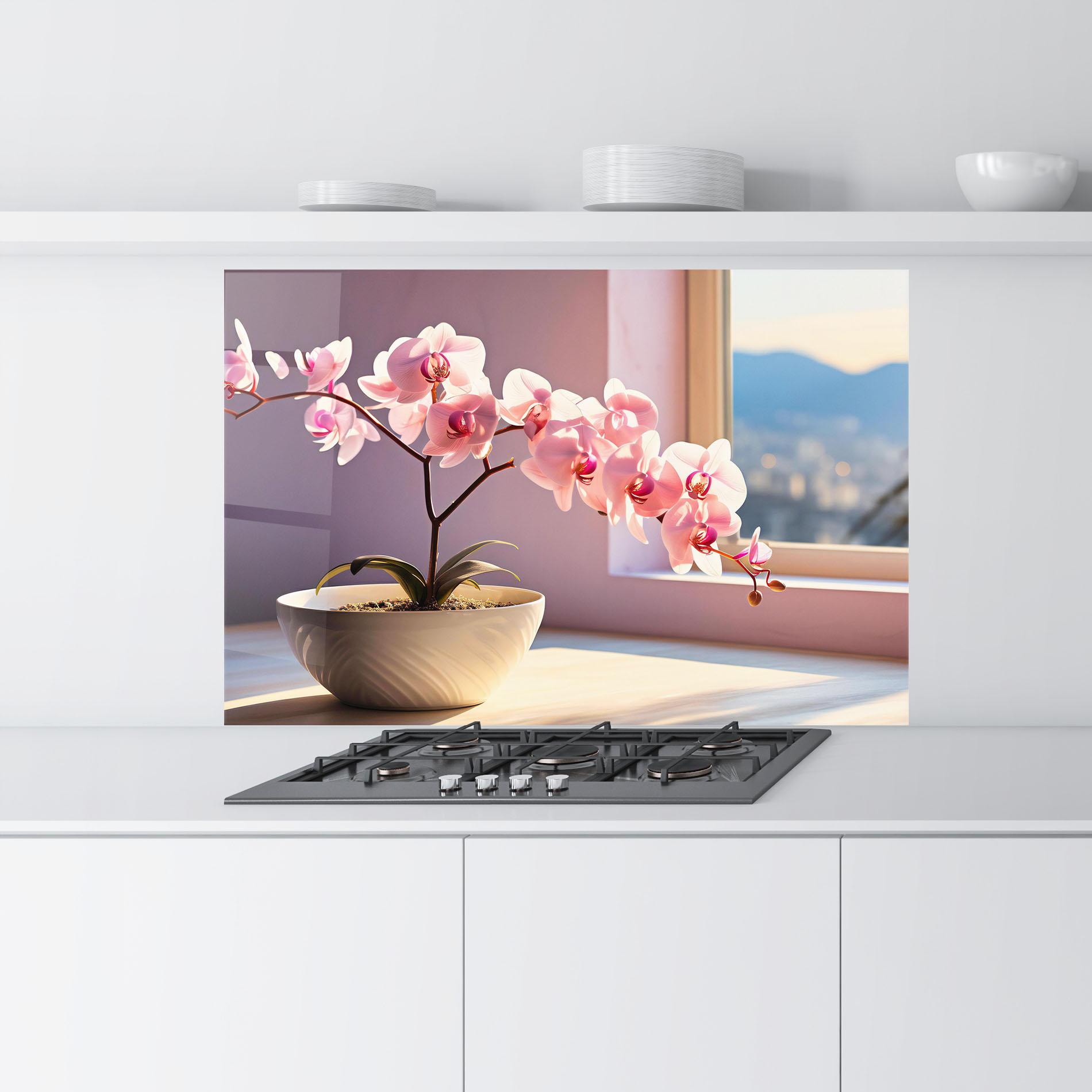 Konyhai üveg hátfal Window Vase mockup 9
