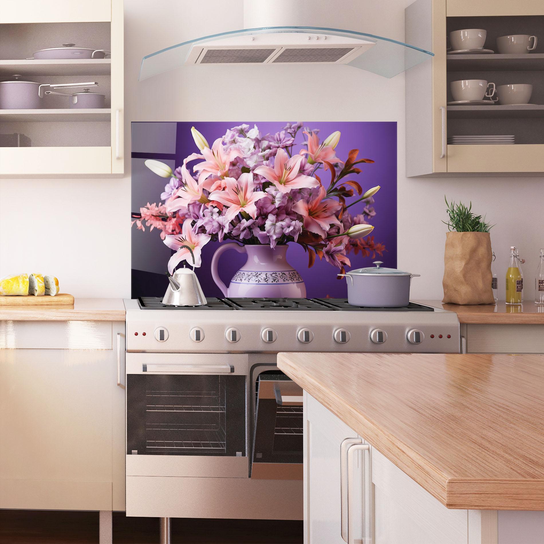 Konyhai üveg hátfal Cute Purple Vase mockup 1