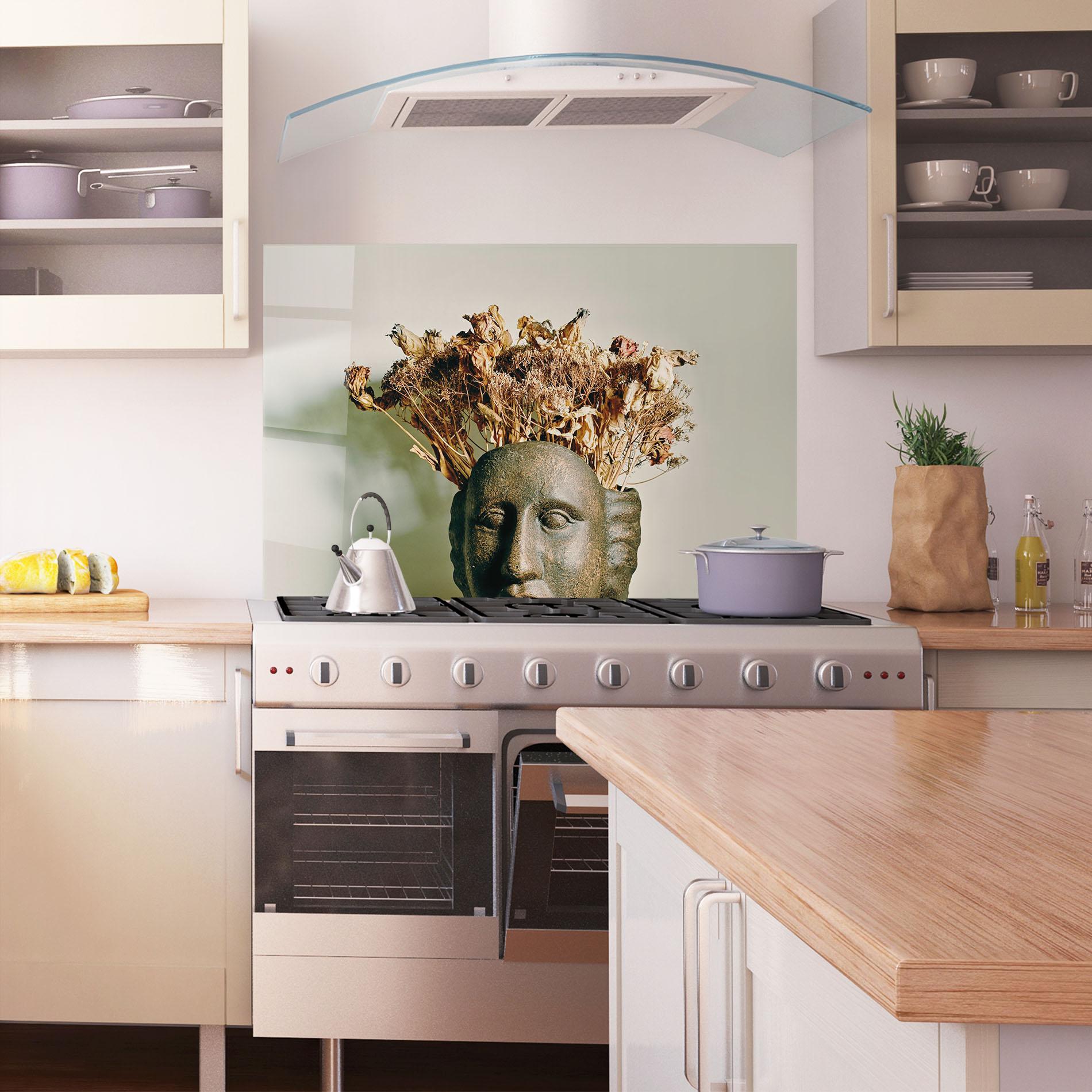 Konyhai üveg hátfal Face Vase mockup 1