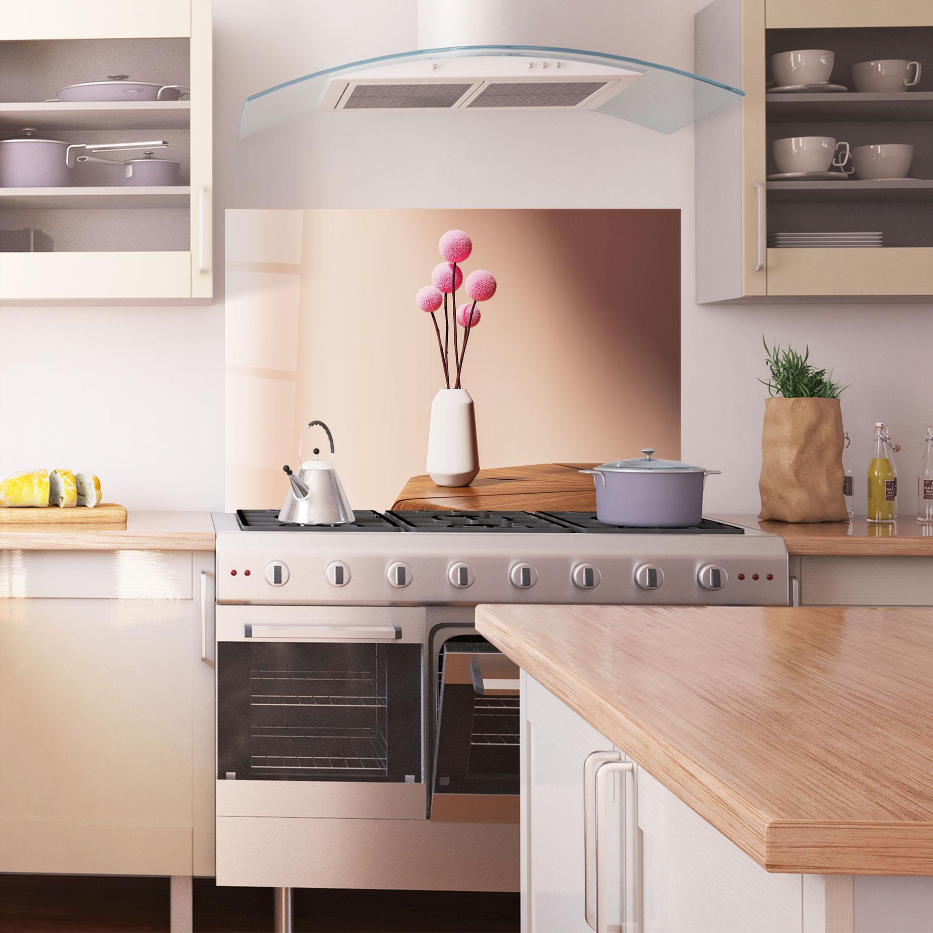 Konyhai üveg hátfal Pink Circle Vase mockup 1