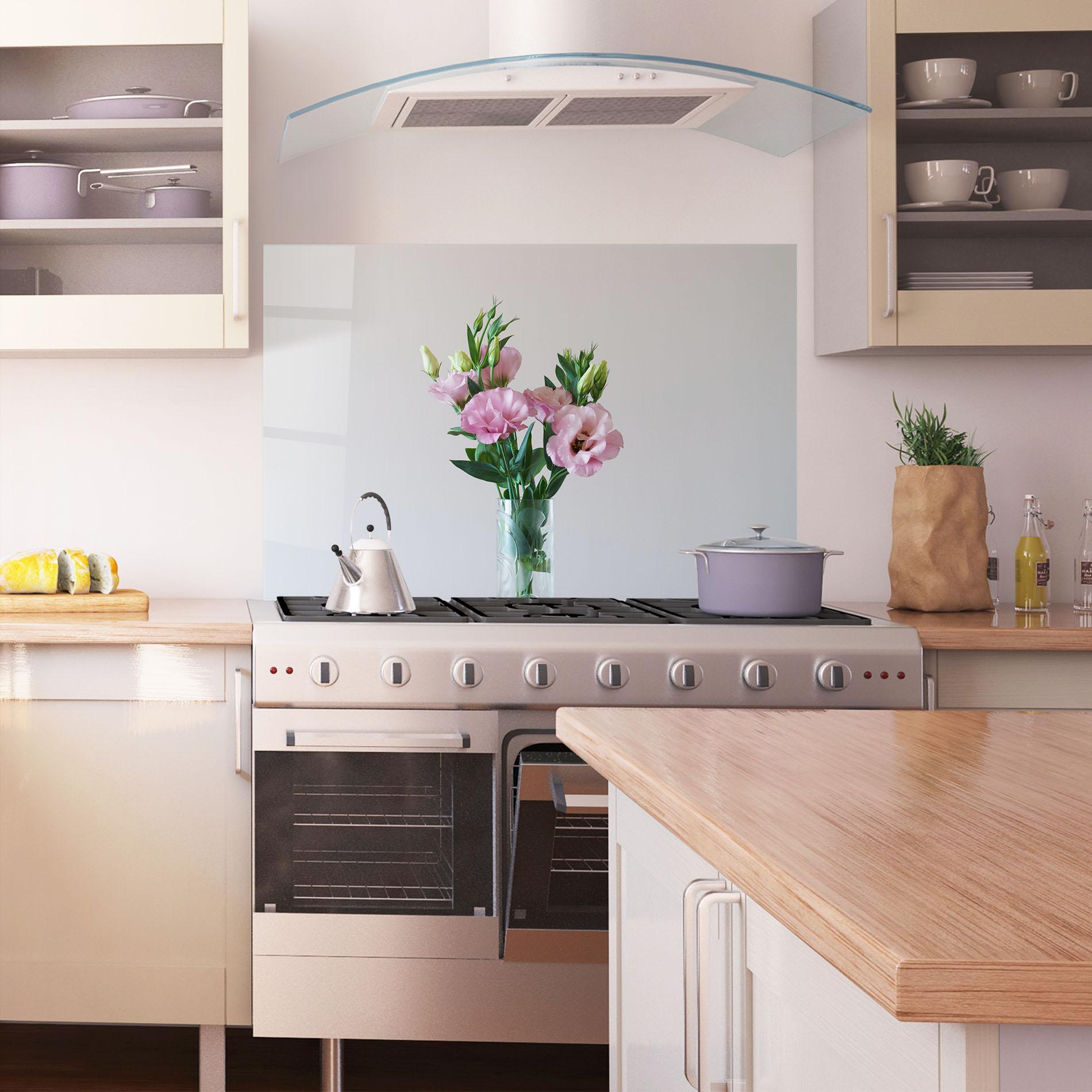 Konyhai üveg hátfal Pretty Pink Flower Vase mockup 1