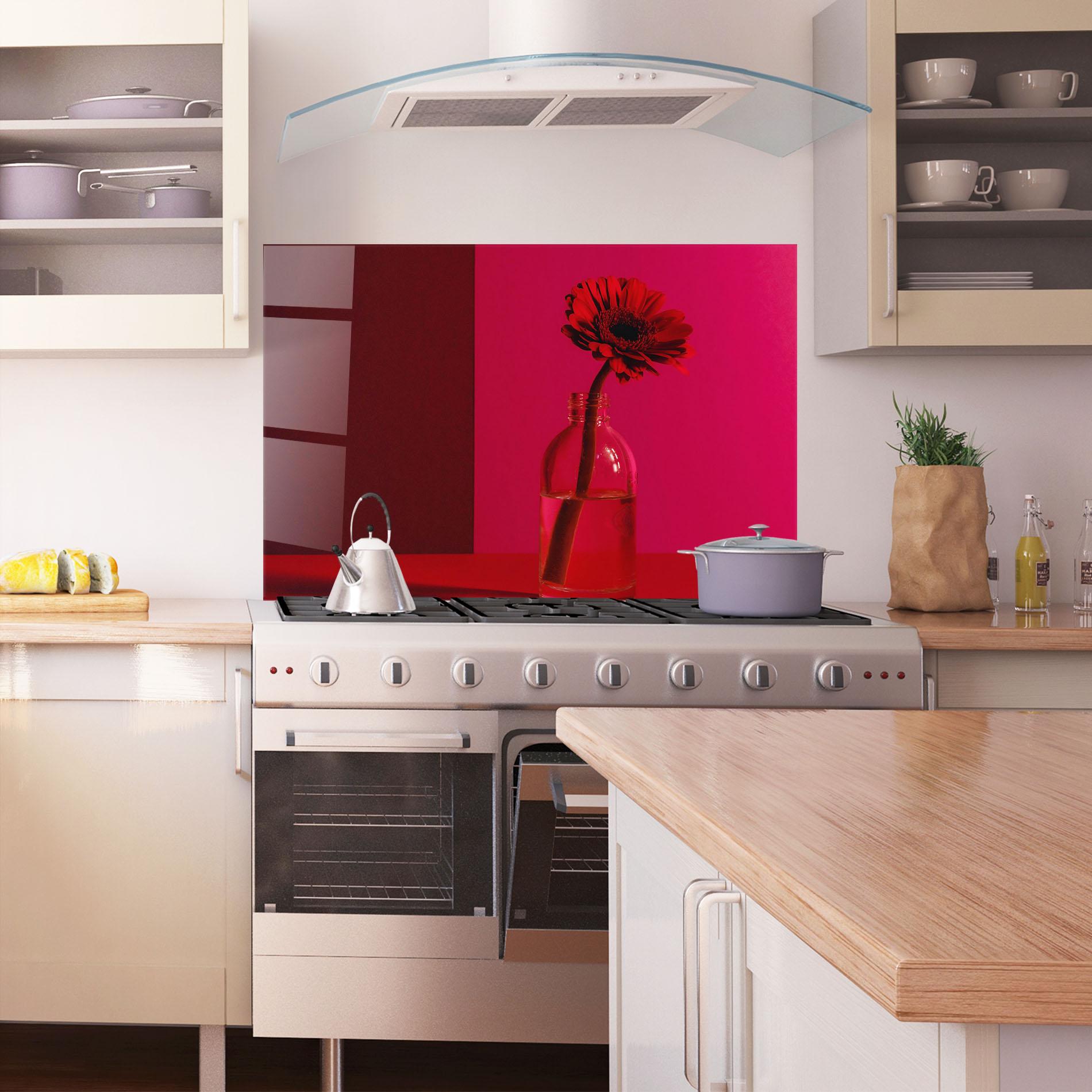 Konyhai üveg hátfal Red Light Vase mockup 1