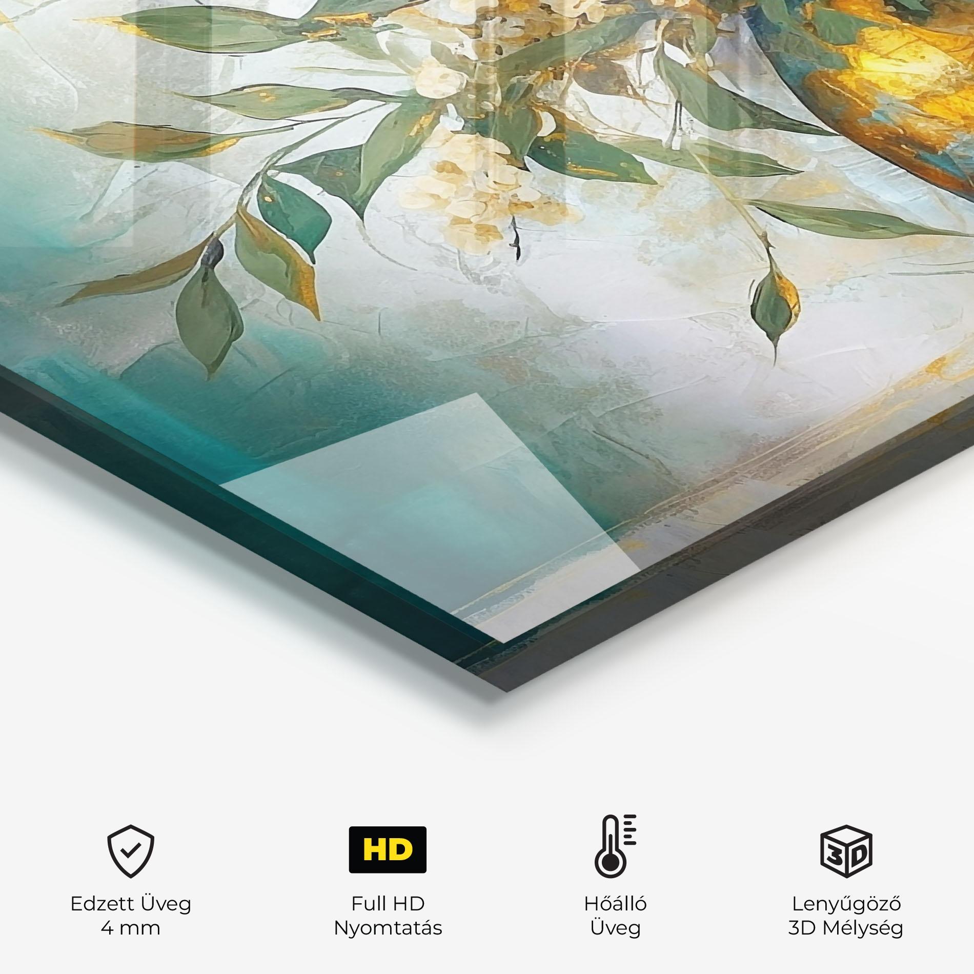 Konyhai üveg hátfal Abstract Vase Art mockup 2