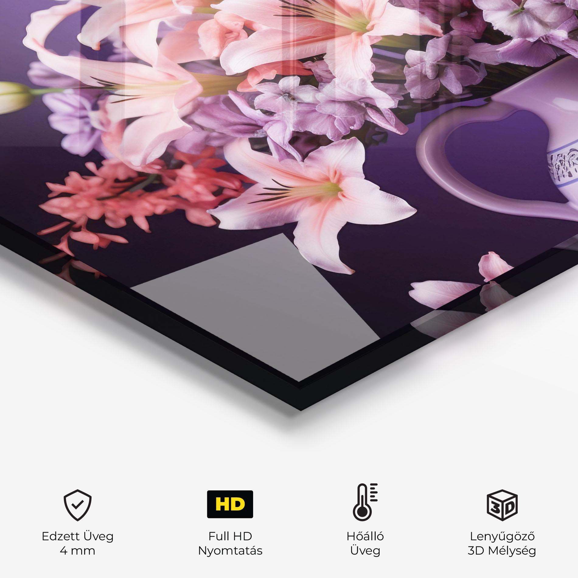 Konyhai üveg hátfal Cute Purple Vase mockup 2