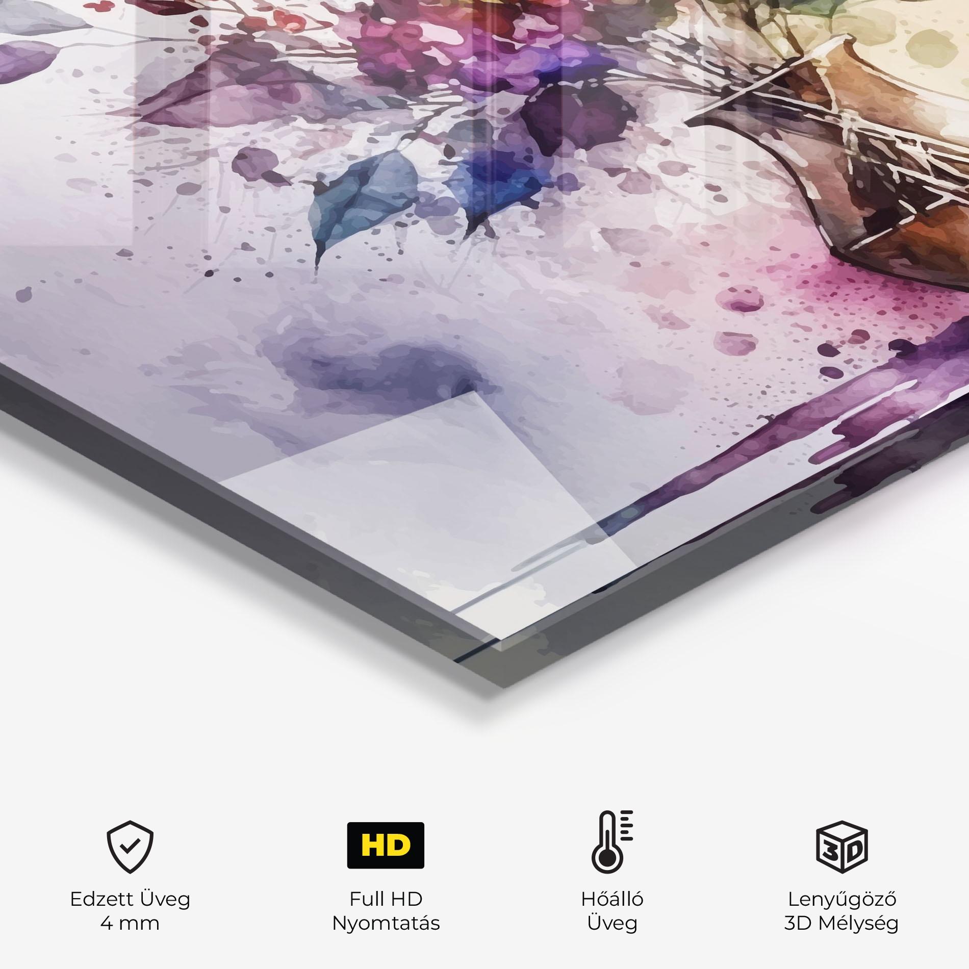 Konyhai üveg hátfal Purple Orange Vase mockup 2