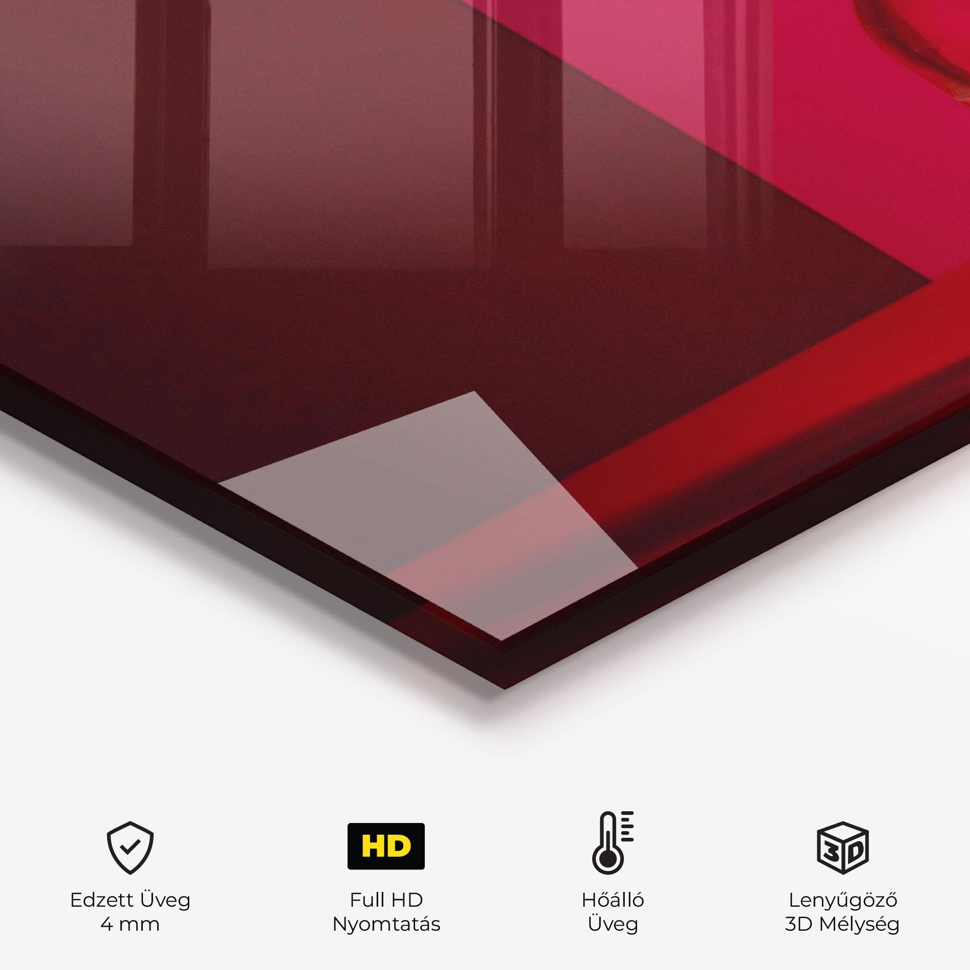 Konyhai üveg hátfal Red Light Vase mockup 2