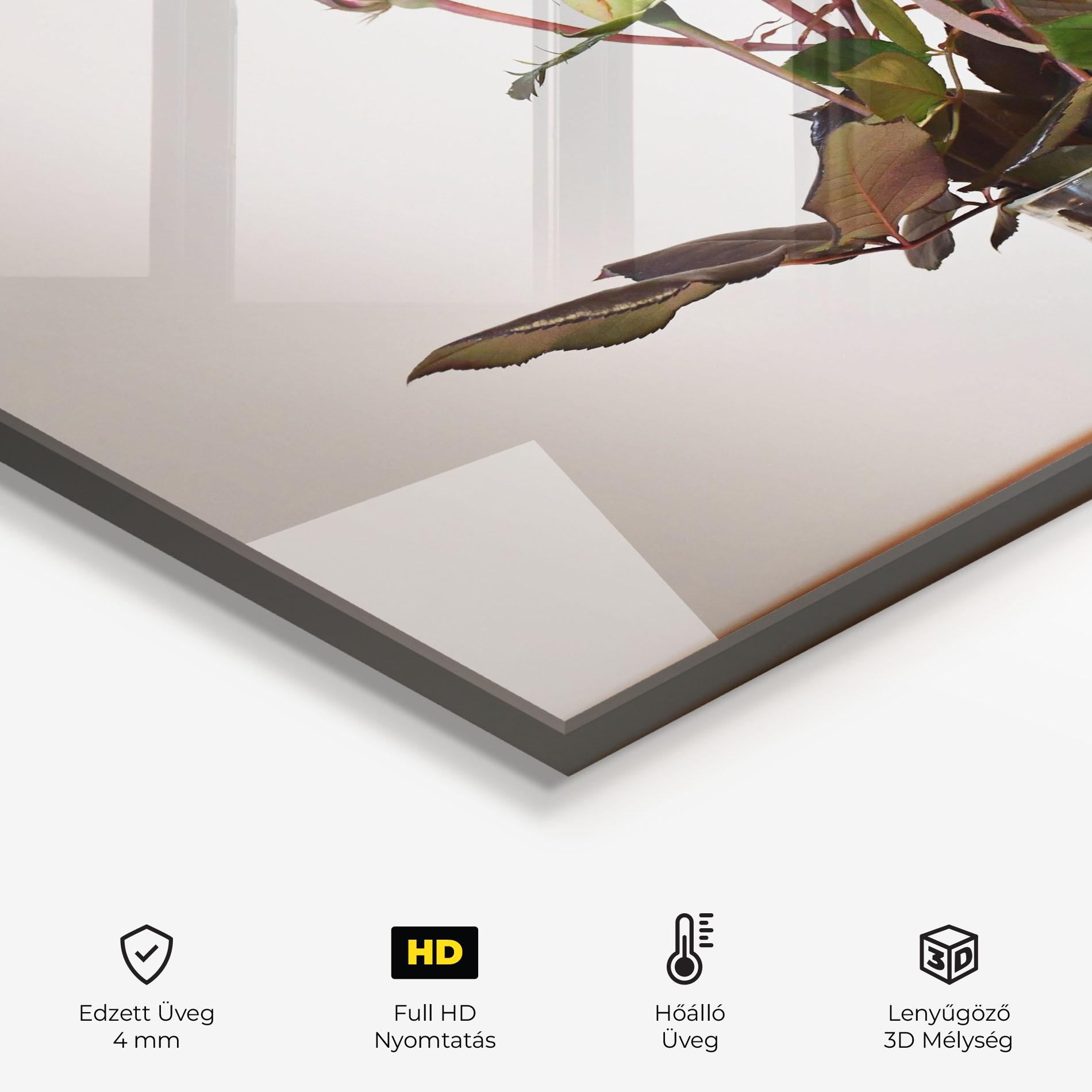 Konyhai üveg hátfal Roses Vase mockup 2