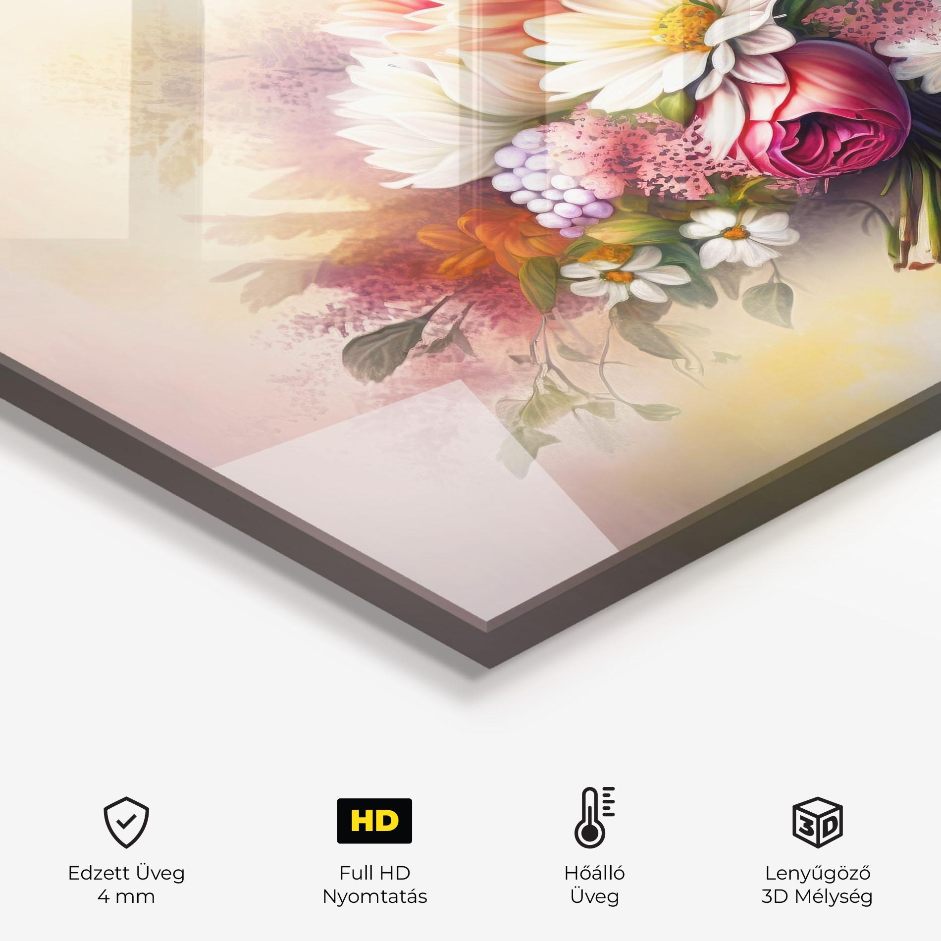 Konyhai üveg hátfal Vecteezy_ai Generated Bouquet Of Fresh Spring Flowers On Light_23373362_865 mockup 2