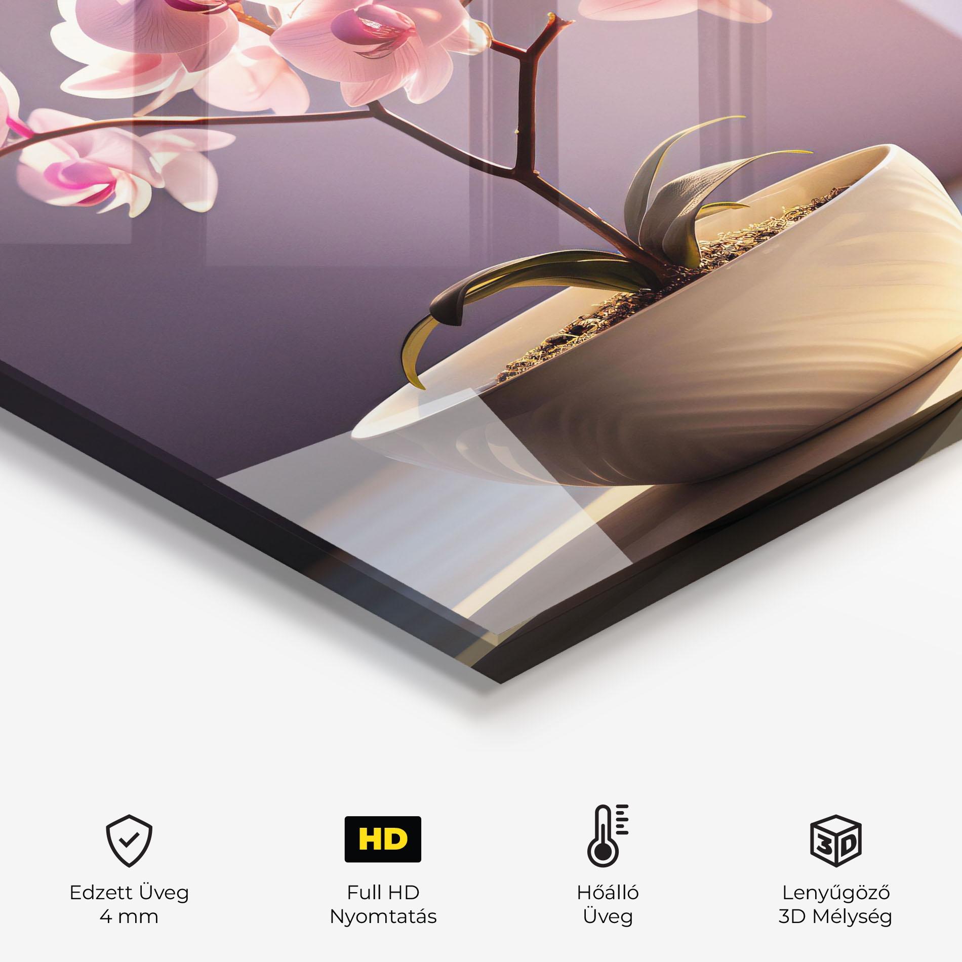 Konyhai üveg hátfal Window Vase mockup 2