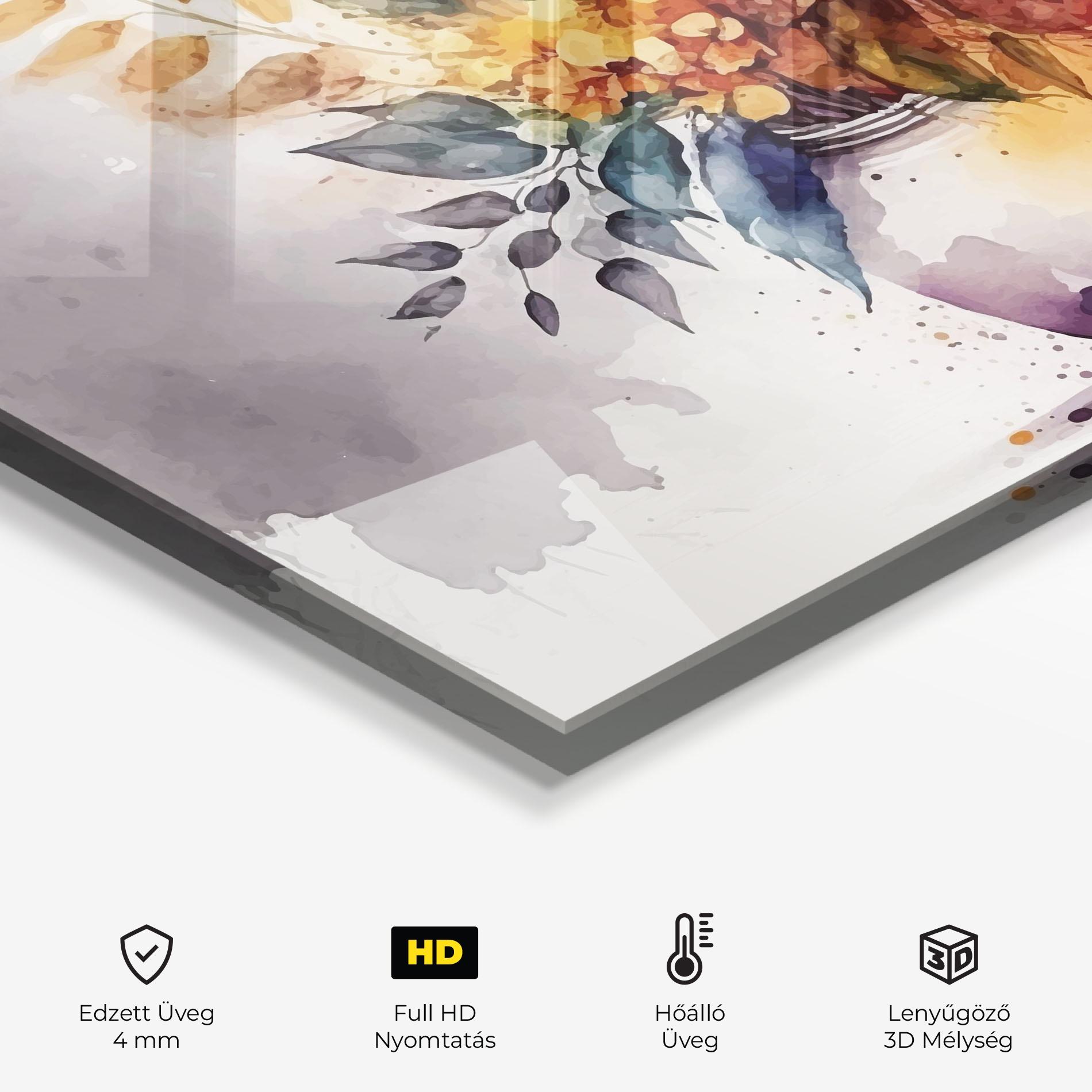 Konyhai üveg hátfal Yellow Purple Vase mockup 2