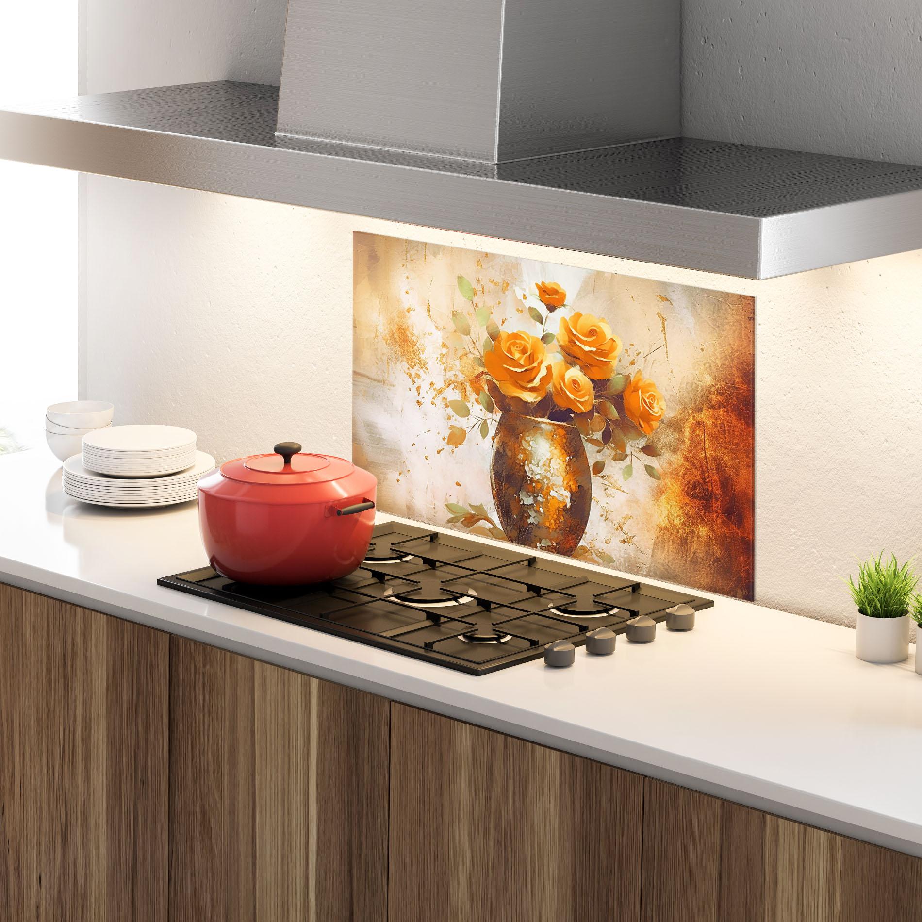 Konyhai üveg hátfal Brown Vase Art mockup 4