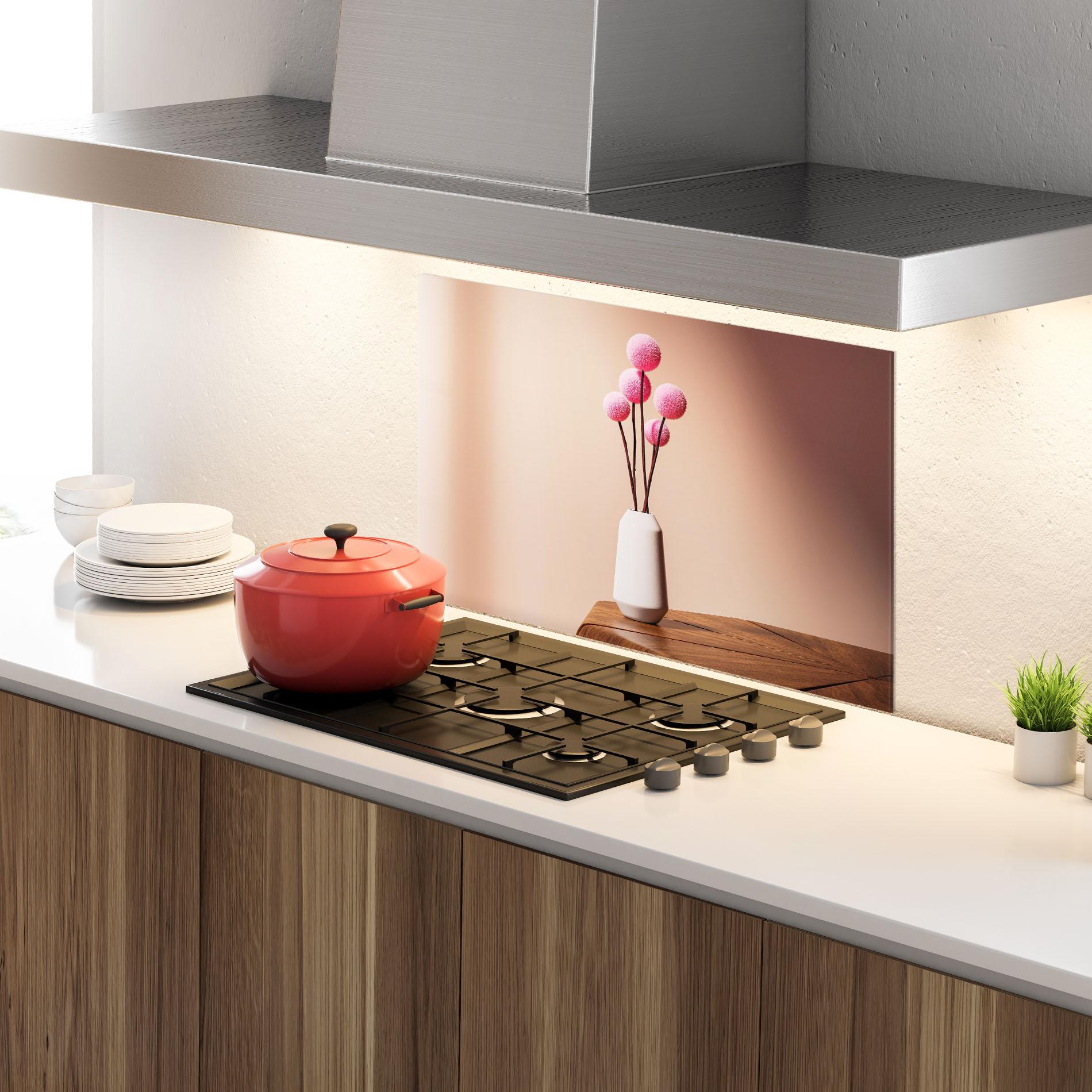 Konyhai üveg hátfal Pink Circle Vase mockup 4