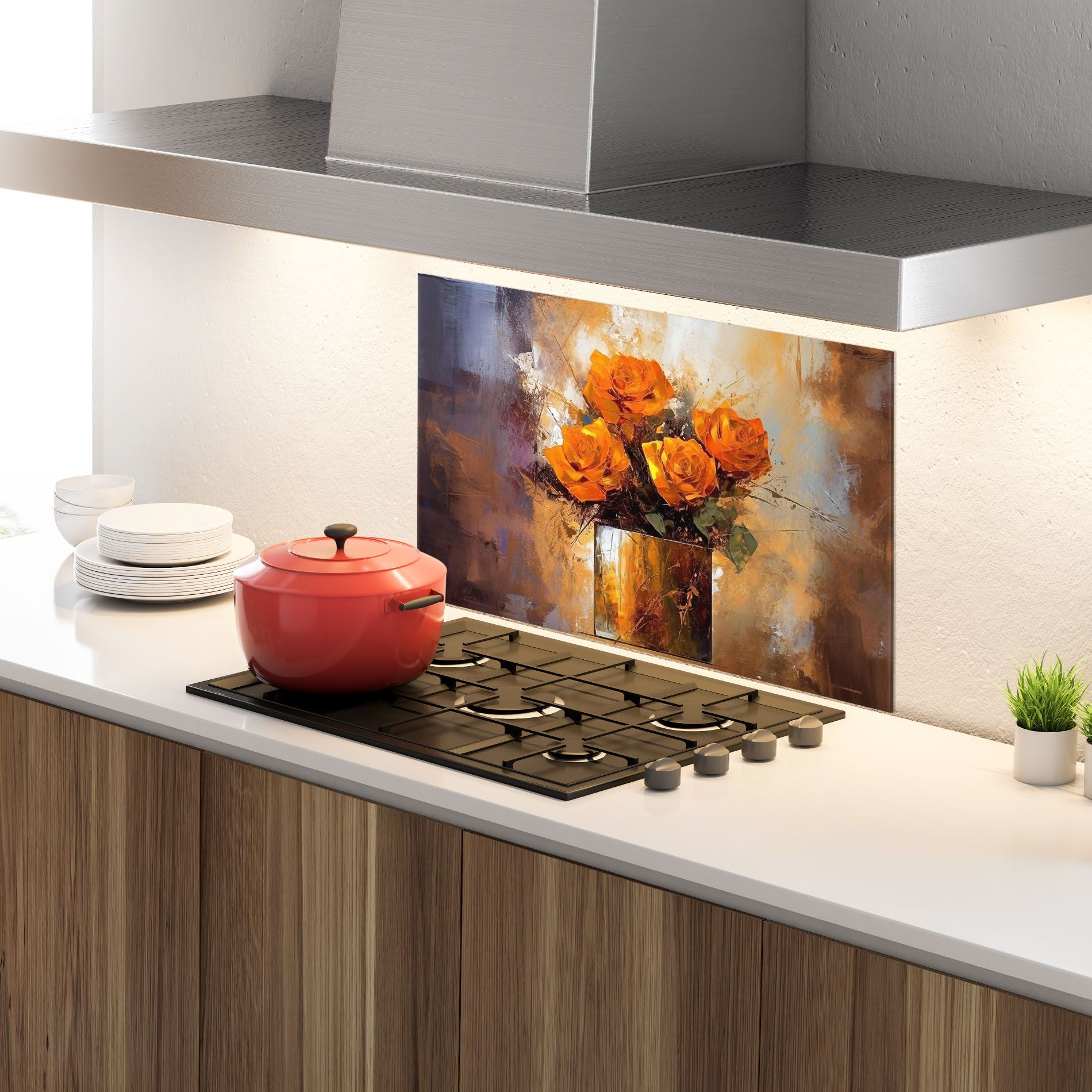 Vase Orange Rose mockup 4