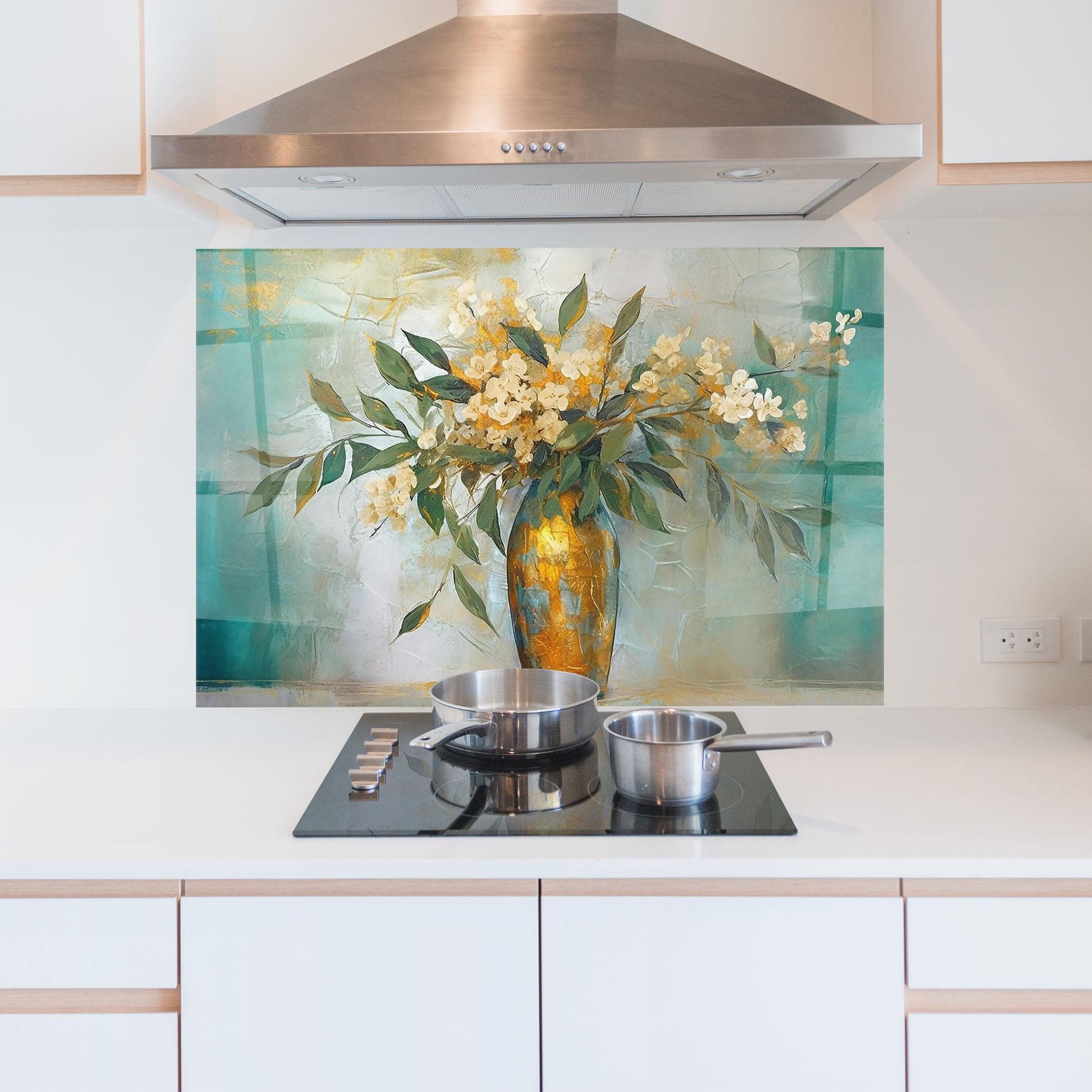 Konyhai üveg hátfal Abstract Vase Art mockup 5