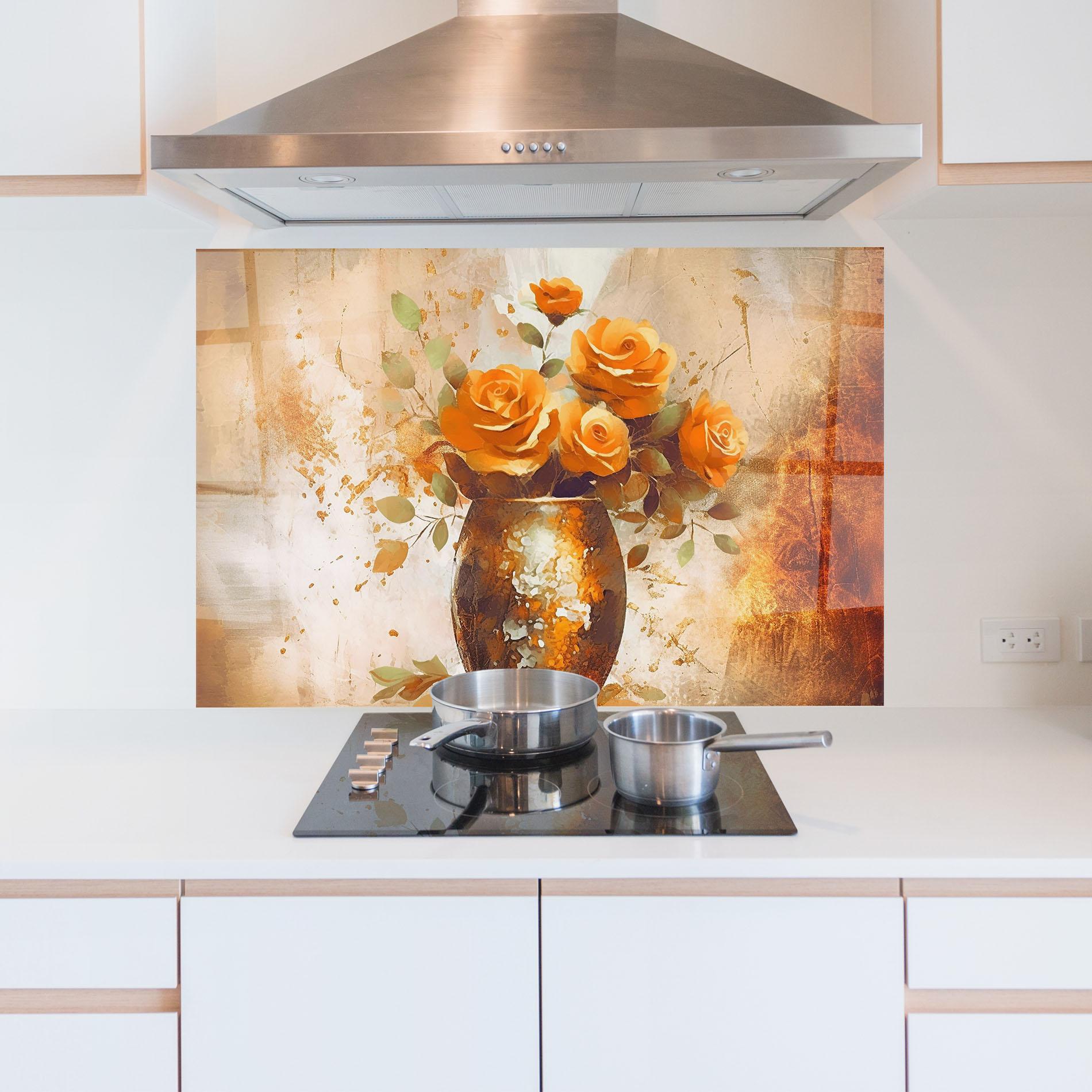 Konyhai üveg hátfal Brown Vase Art mockup 5