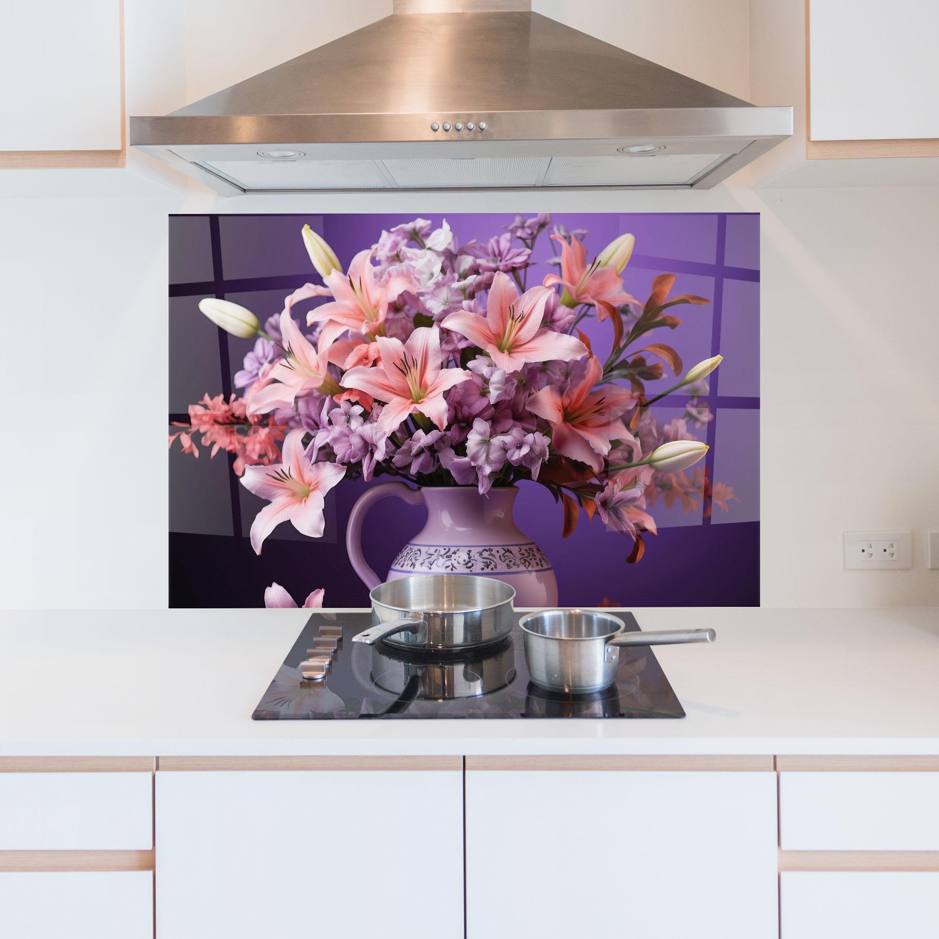Konyhai üveg hátfal Cute Purple Vase mockup 5