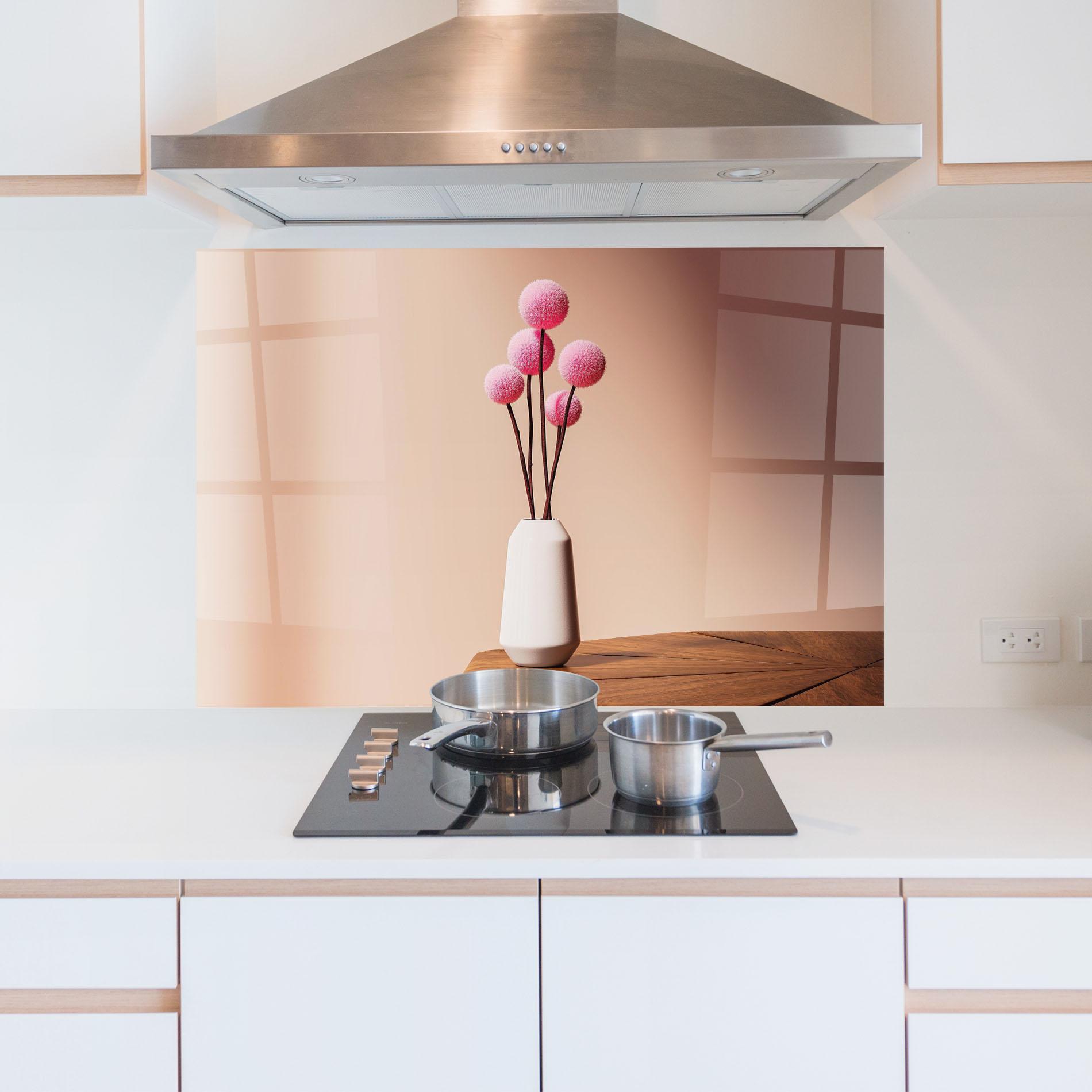 Konyhai üveg hátfal Pink Circle Vase mockup 5