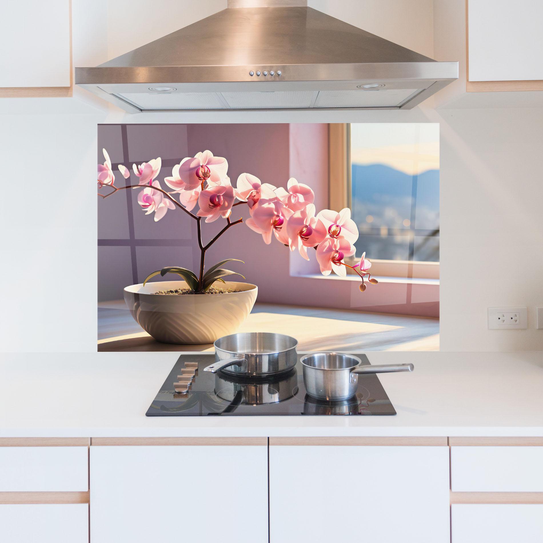 Konyhai üveg hátfal Window Vase mockup 5