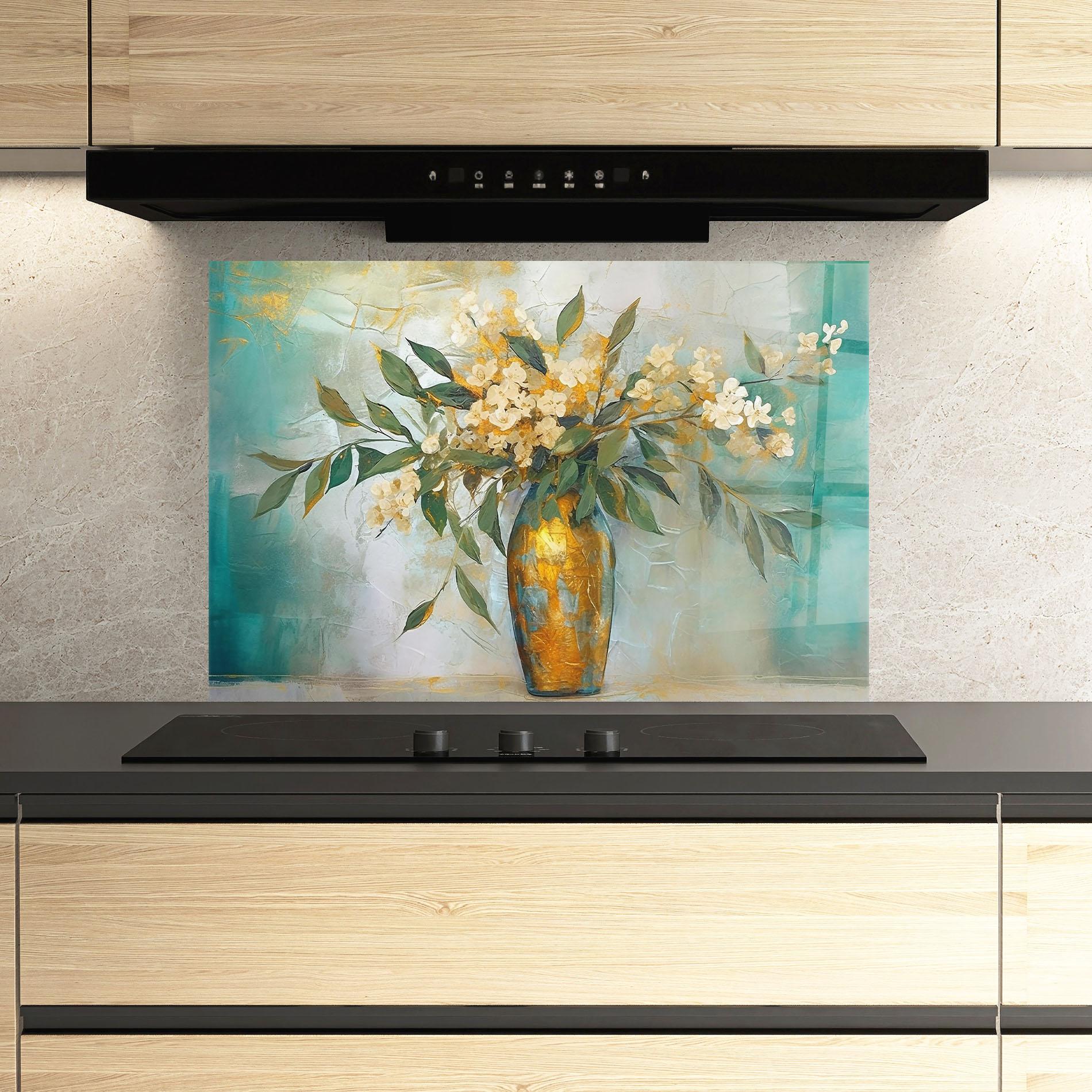 Konyhai üveg hátfal Abstract Vase Art mockup 3
