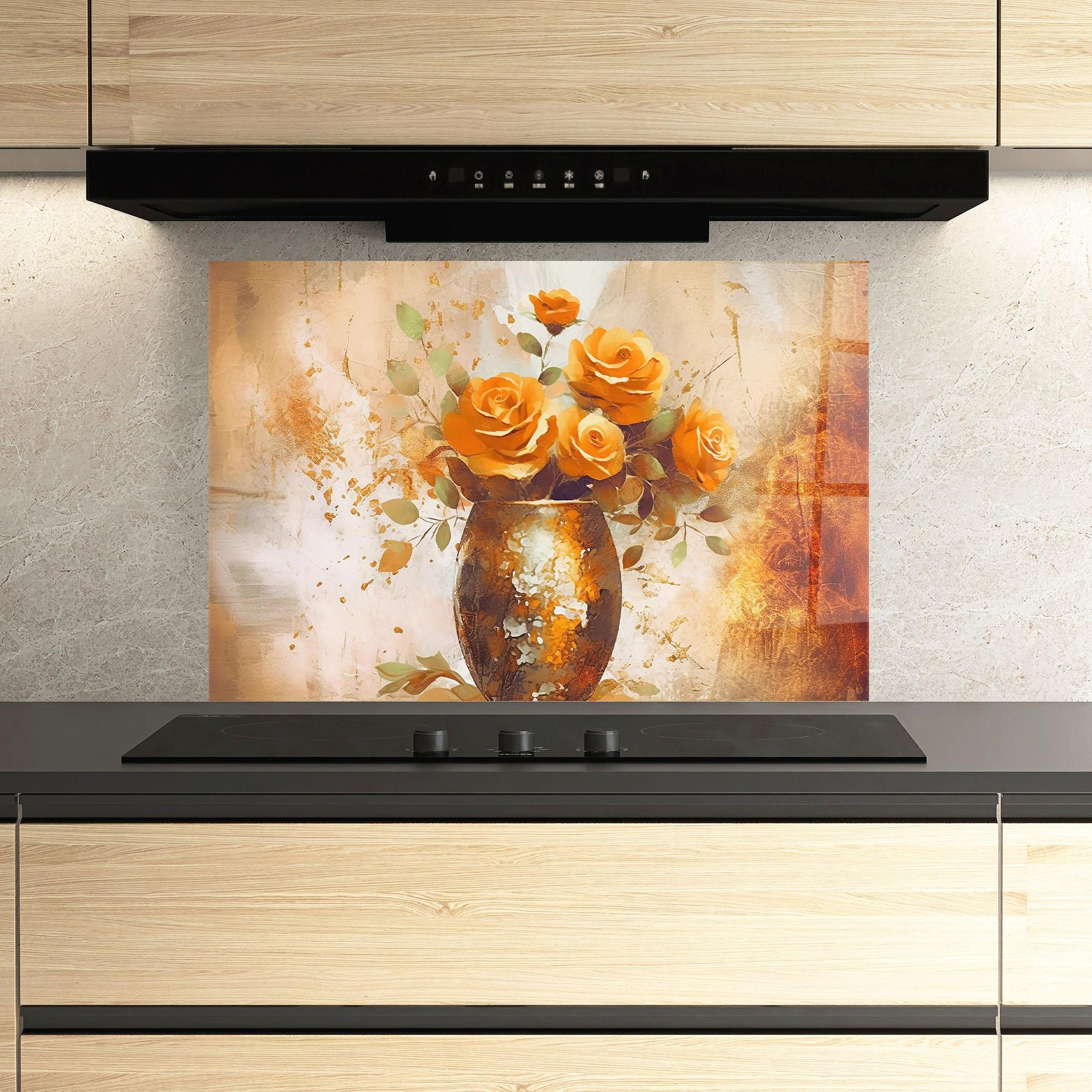 Konyhai üveg hátfal Brown Vase Art mockup 3