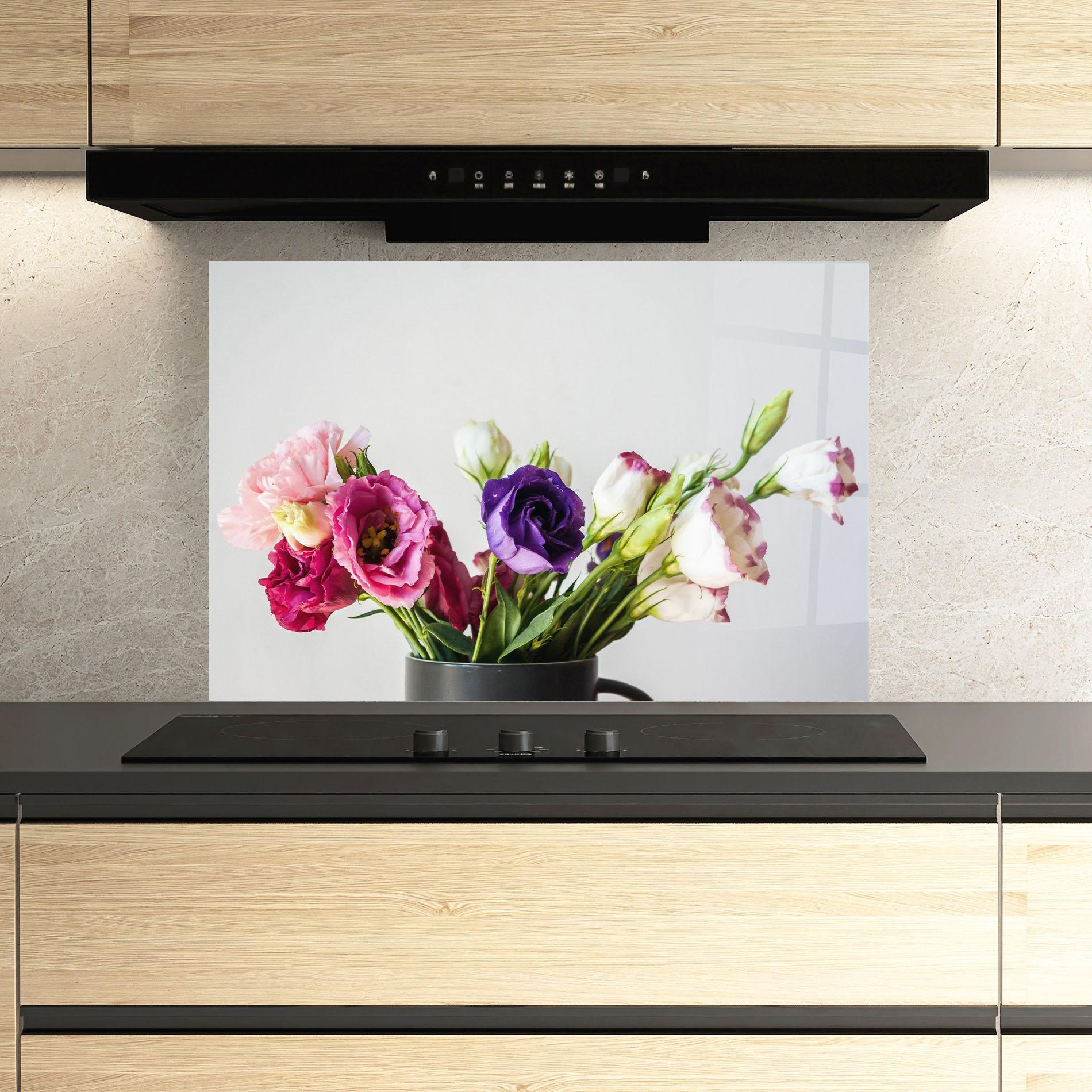 Konyhai üveg hátfal Flowers In Vase mockup 3