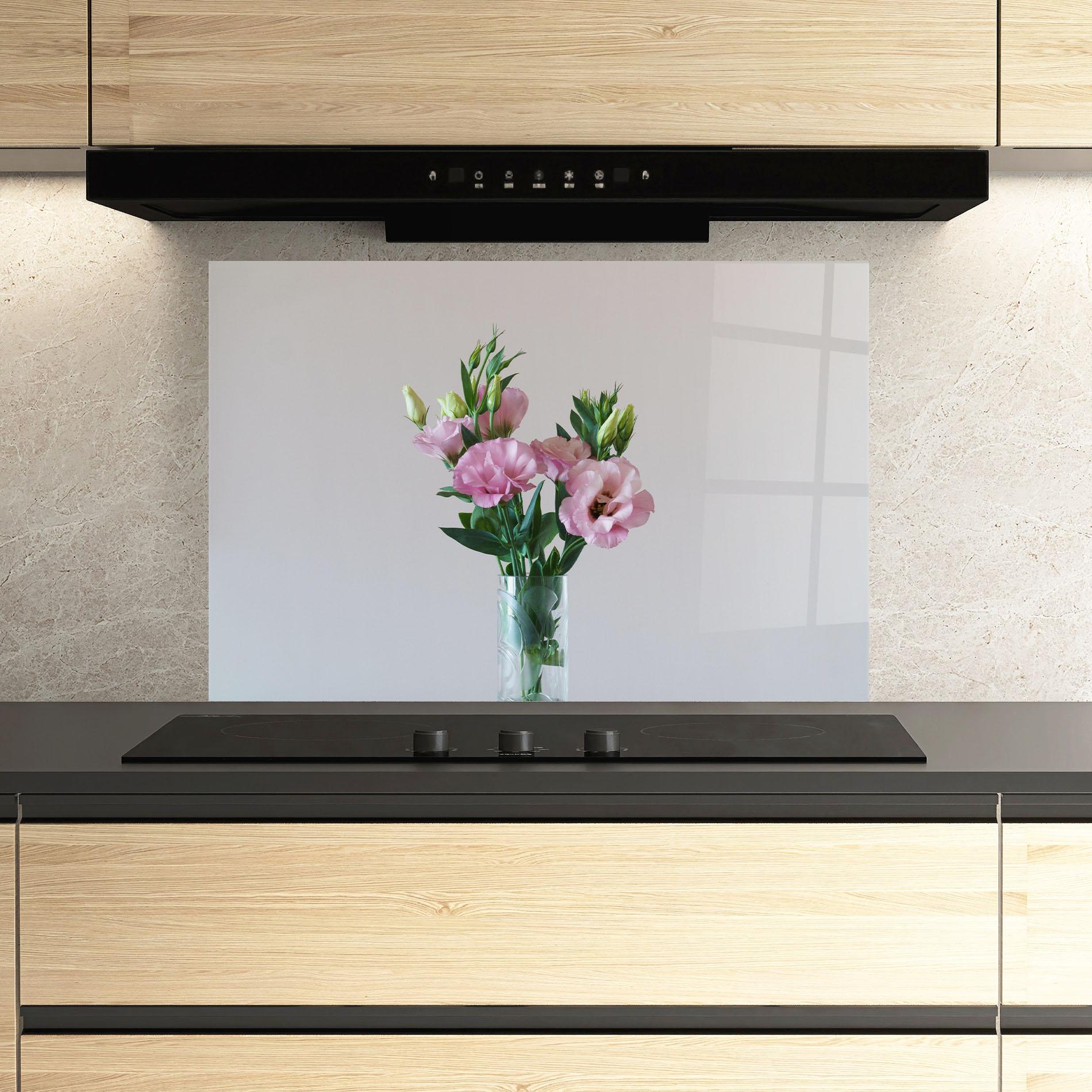 Konyhai üveg hátfal Pretty Pink Flower Vase mockup 3