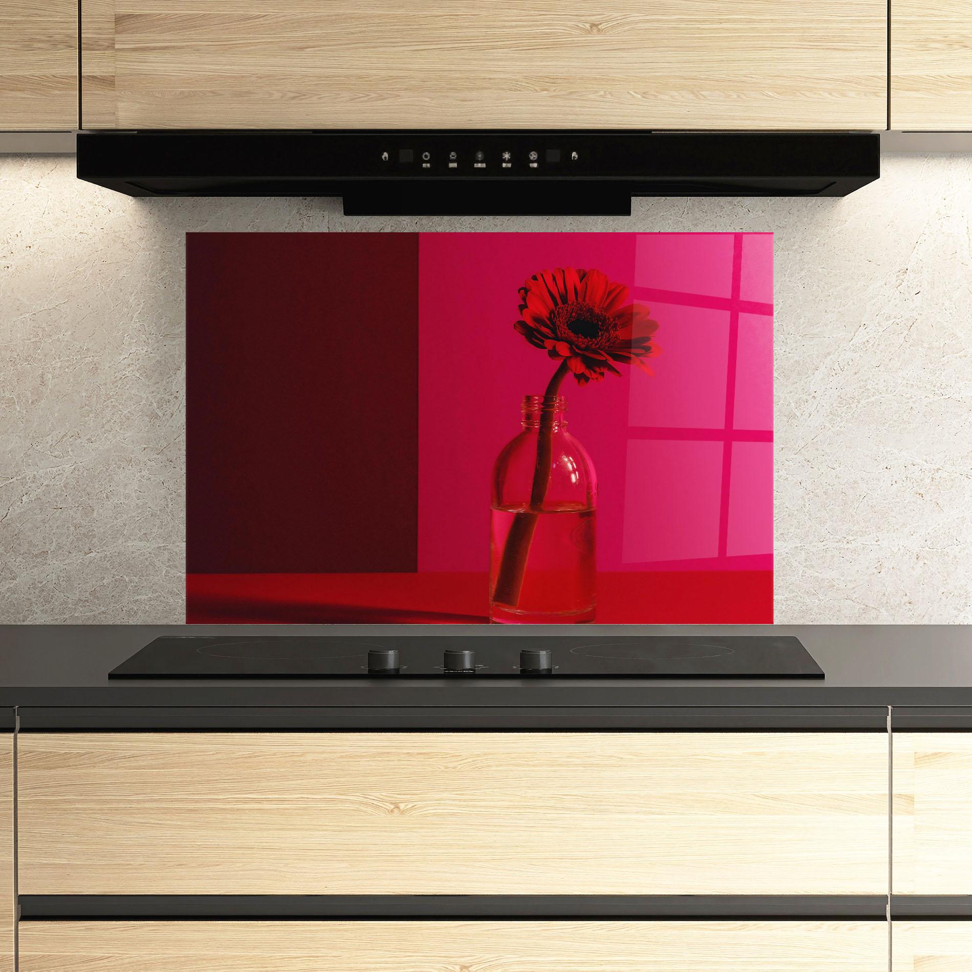 Konyhai üveg hátfal Red Light Vase mockup 3