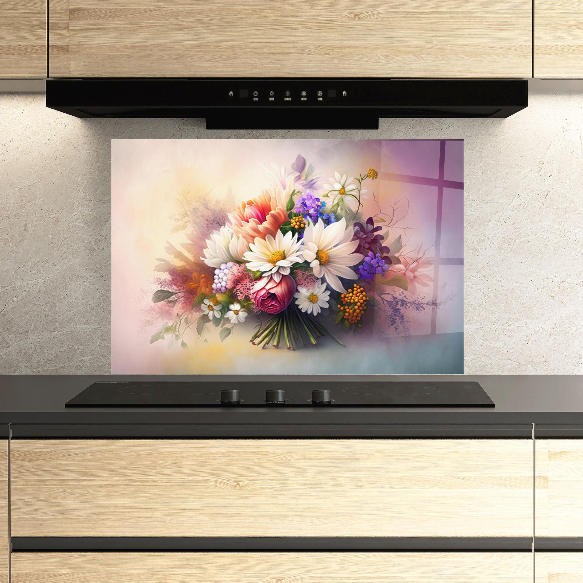 Konyhai üveg hátfal Vecteezy_ai Generated Bouquet Of Fresh Spring Flowers On Light_23373362_865 mockup 3