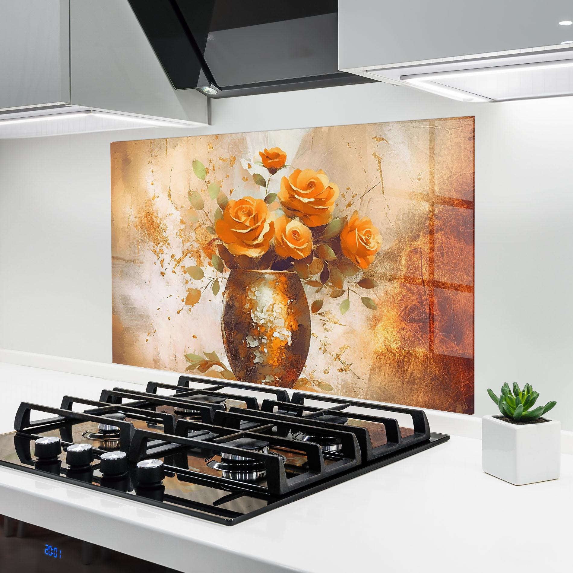 Konyhai üveg hátfal Brown Vase Art mockup 6