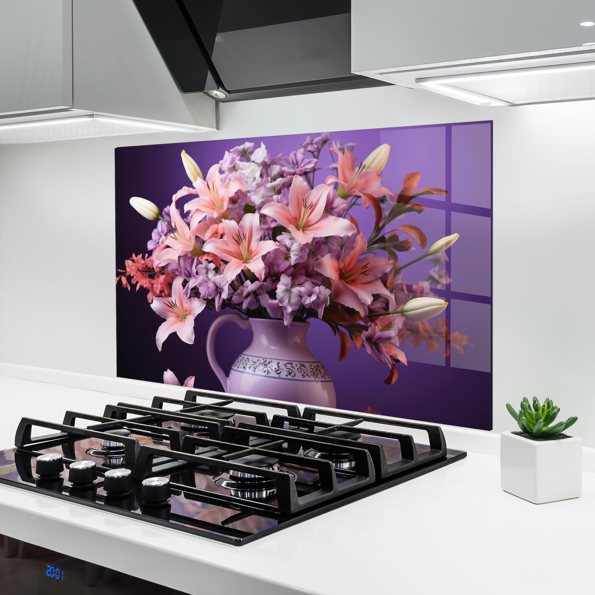 Konyhai üveg hátfal Cute Purple Vase mockup 6