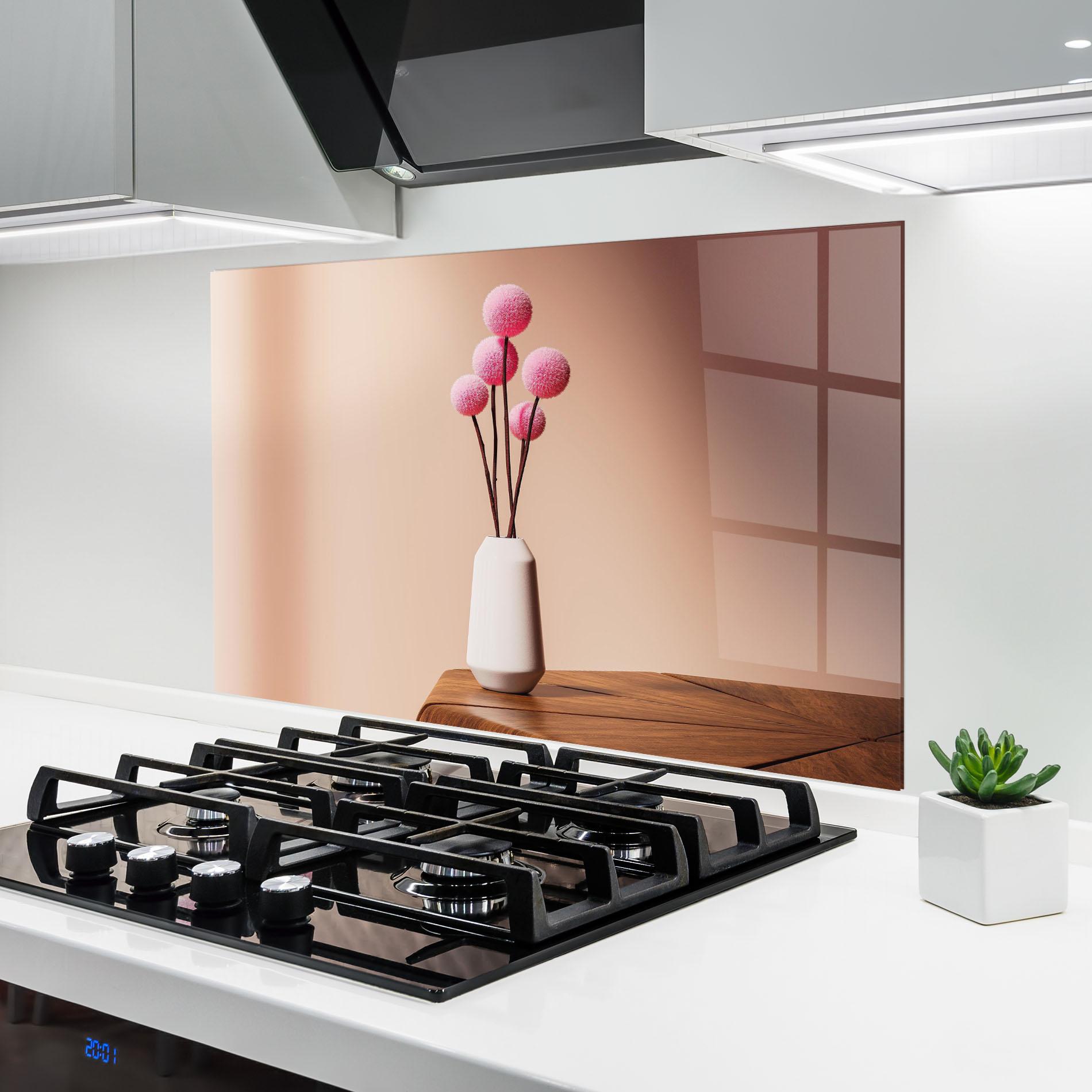 Konyhai üveg hátfal Pink Circle Vase mockup 6