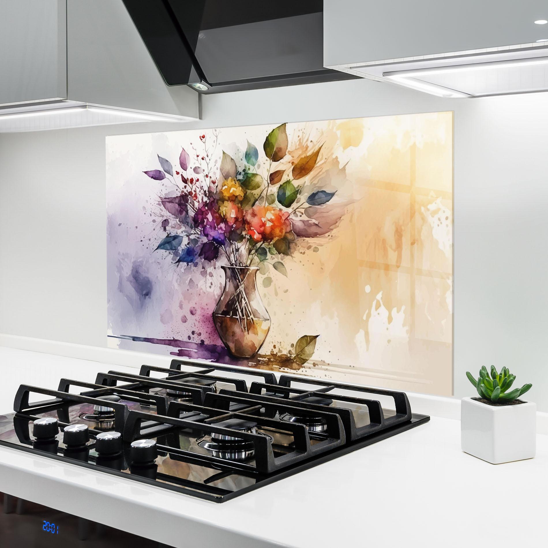 Konyhai üveg hátfal Purple Orange Vase mockup 6