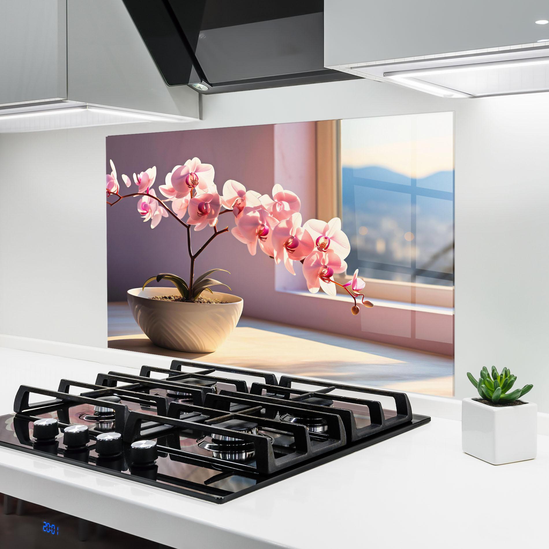 Konyhai üveg hátfal Window Vase mockup 6