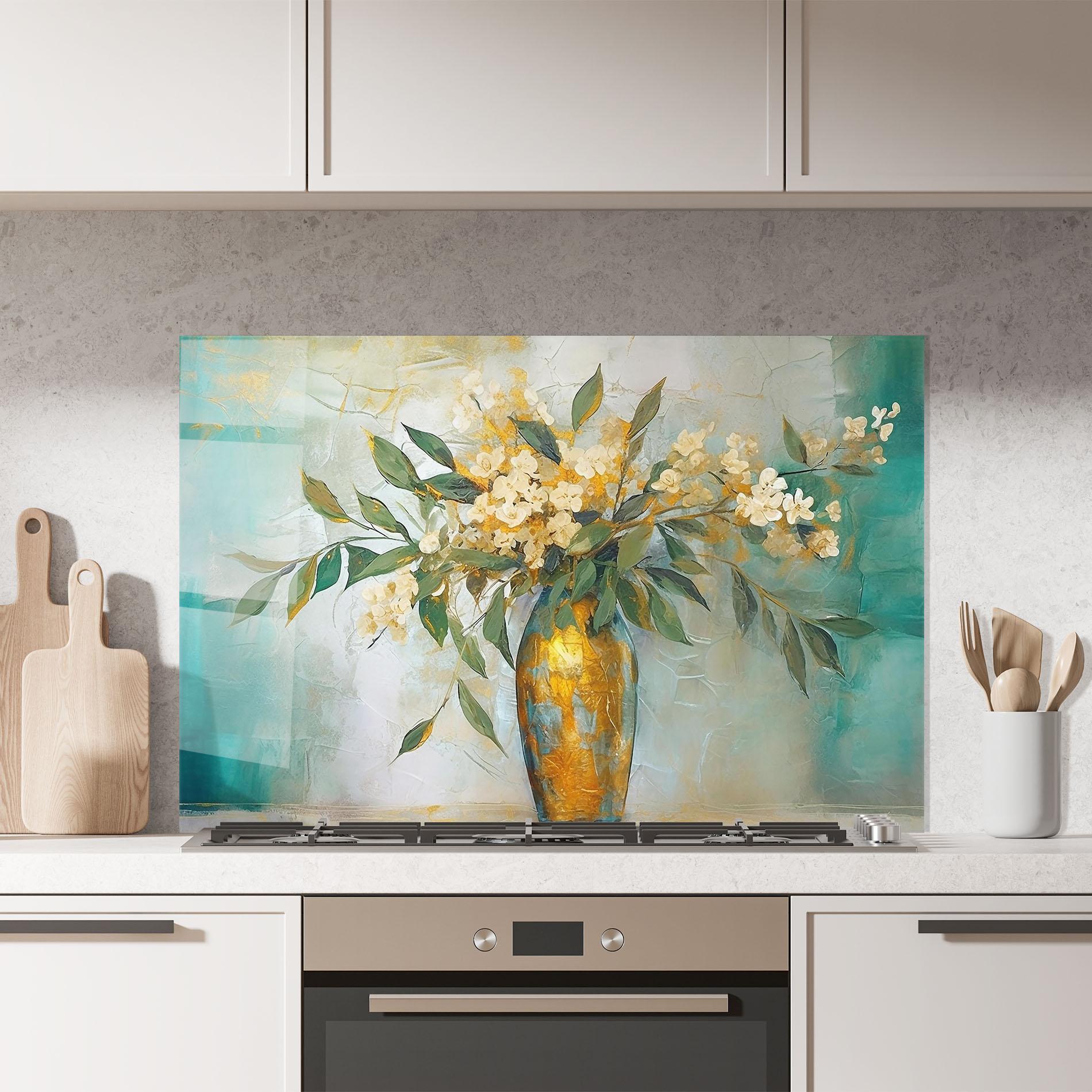 Konyhai üveg hátfal Abstract Vase Art mockup 7