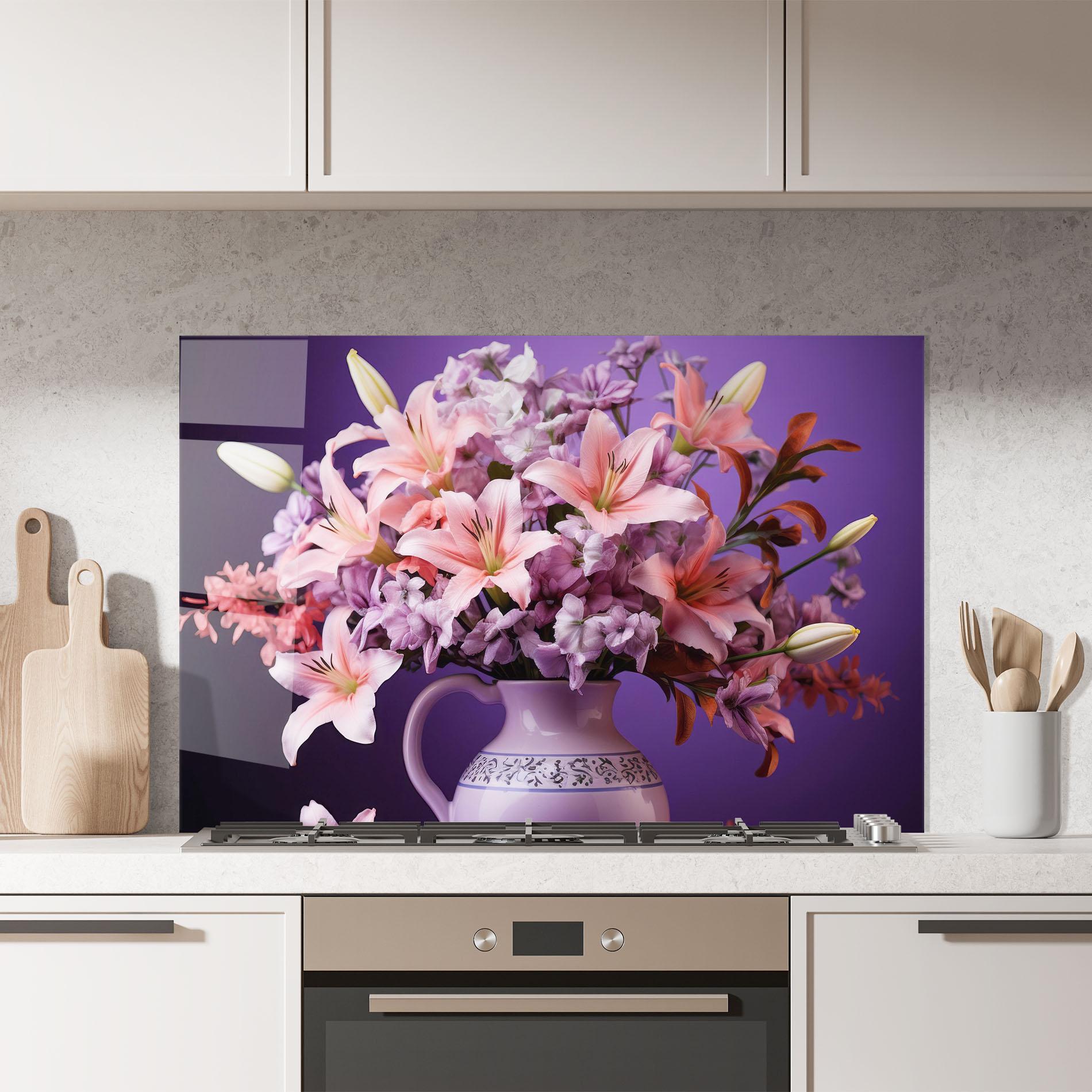 Konyhai üveg hátfal Cute Purple Vase mockup 7