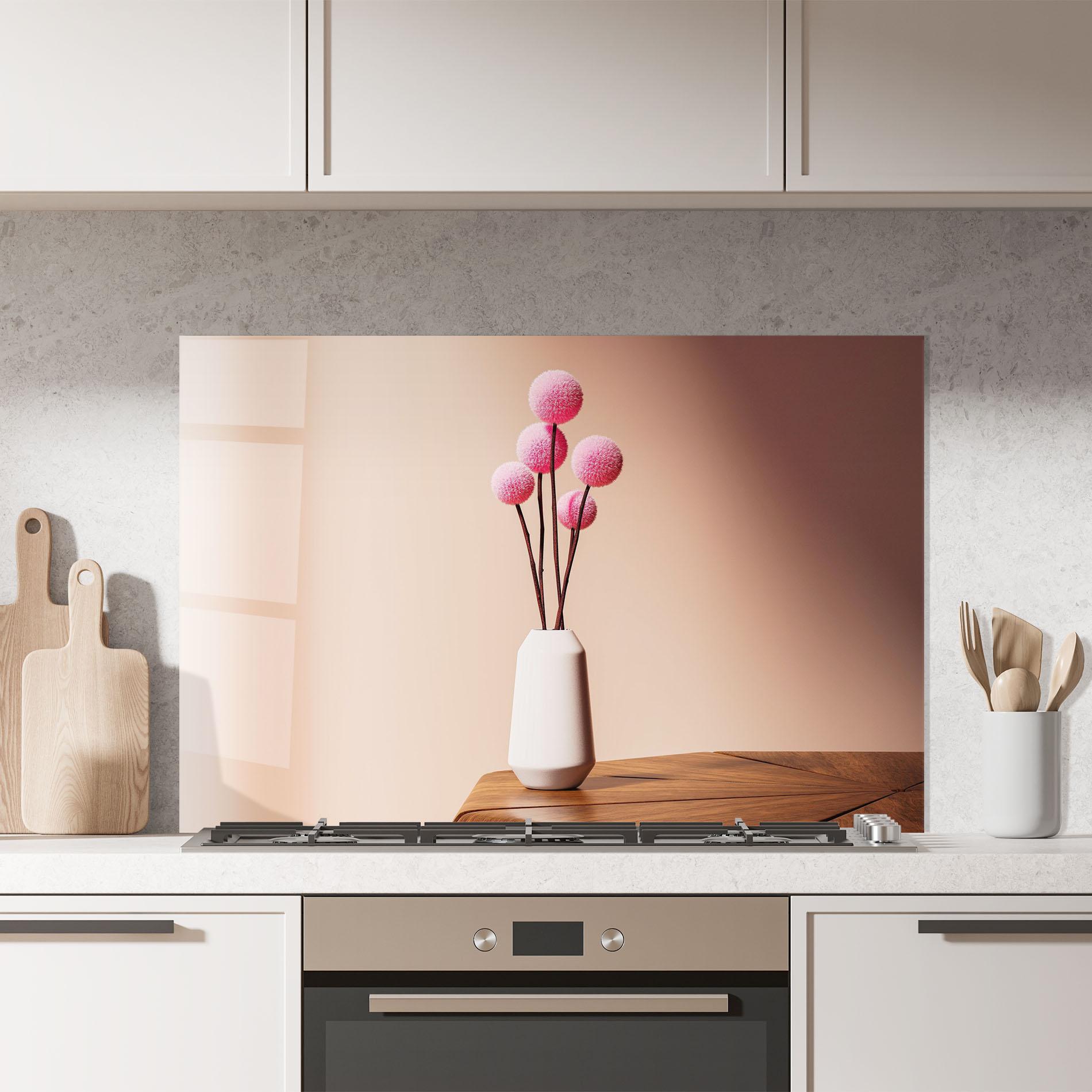 Konyhai üveg hátfal Pink Circle Vase mockup 7