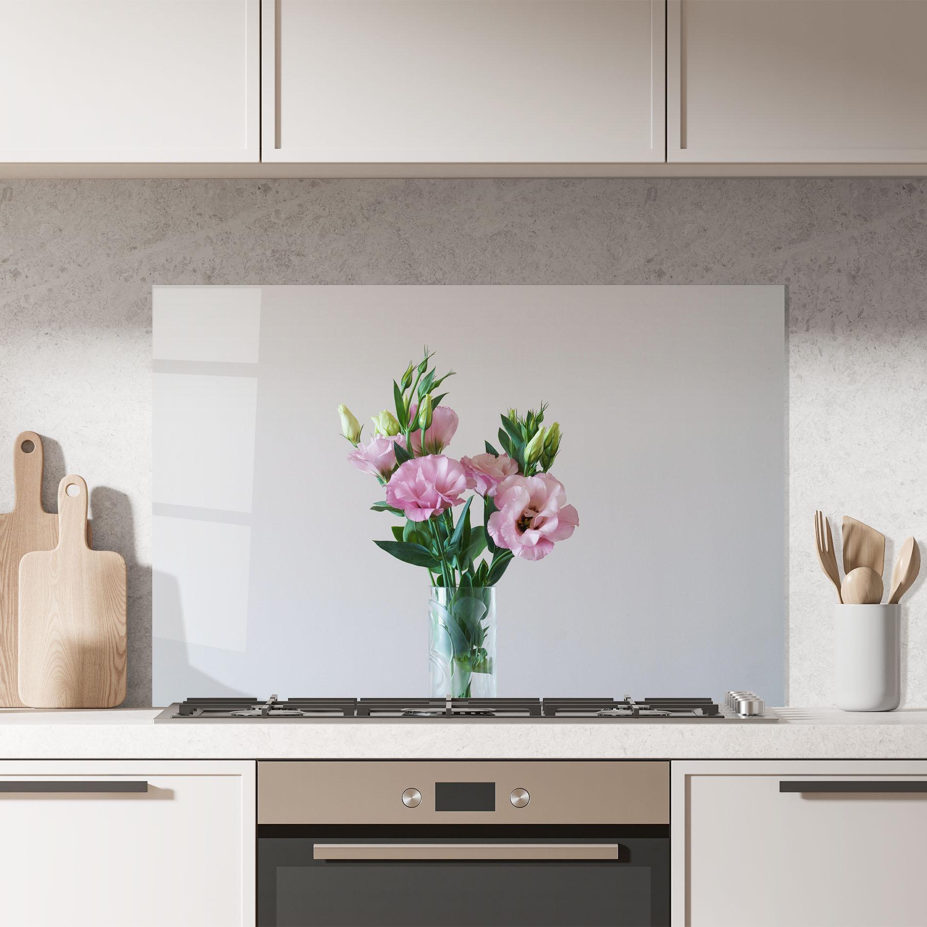 Konyhai üveg hátfal Pretty Pink Flower Vase mockup 7