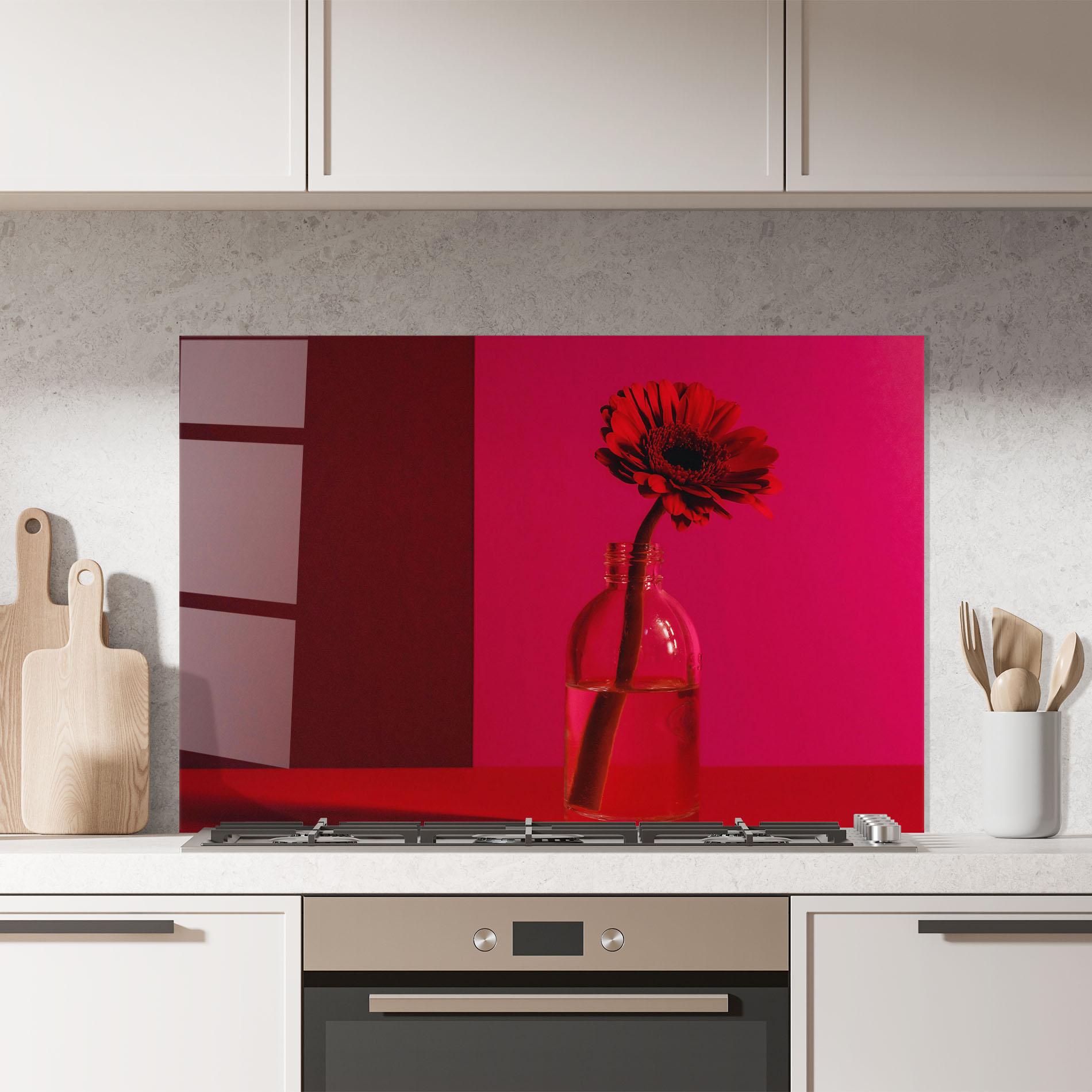 Konyhai üveg hátfal Red Light Vase mockup 7