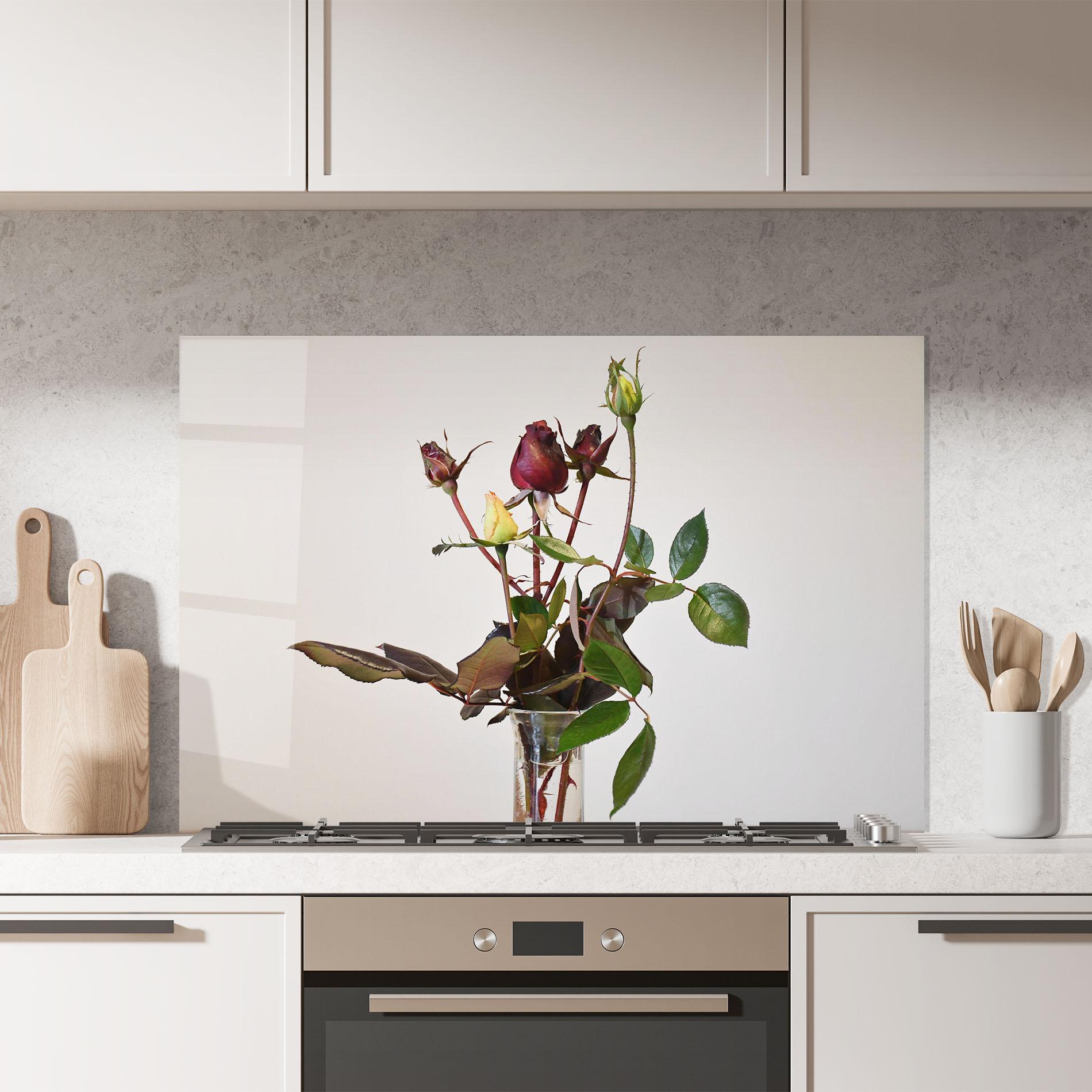 Konyhai üveg hátfal Roses Vase mockup 7