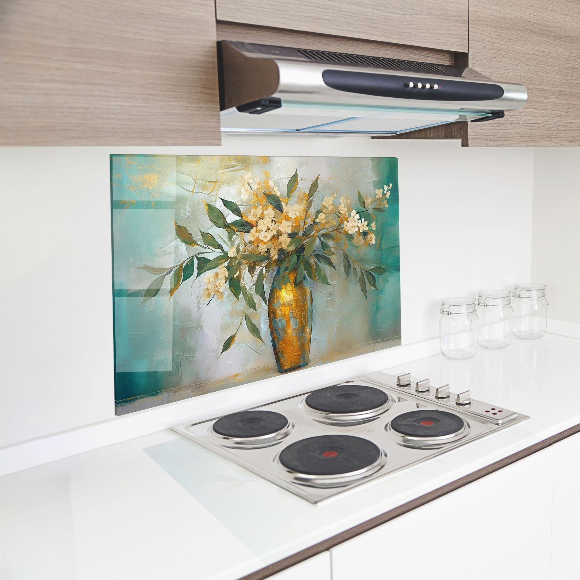 Konyhai üveg hátfal Abstract Vase Art mockup 8