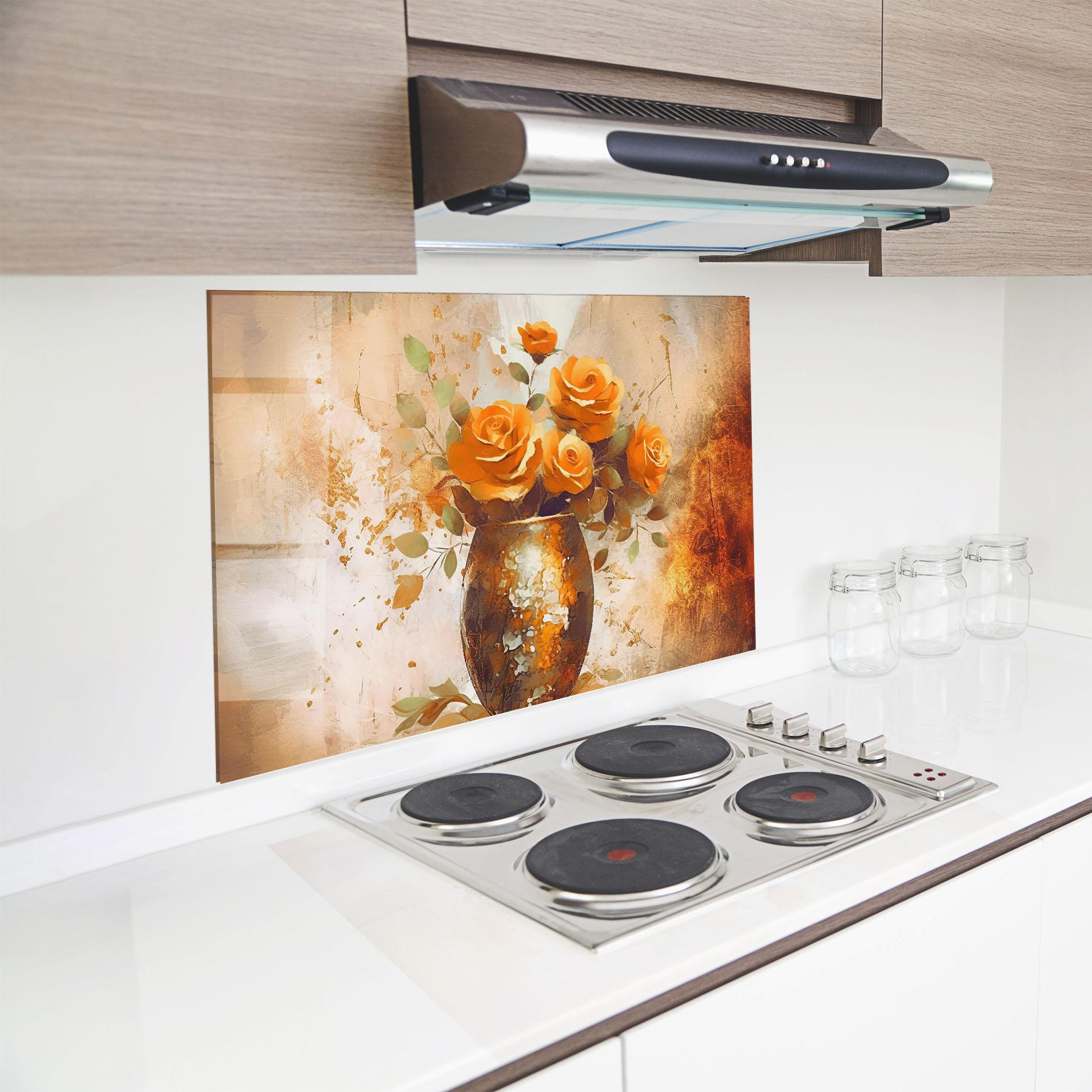 Konyhai üveg hátfal Brown Vase Art mockup 8
