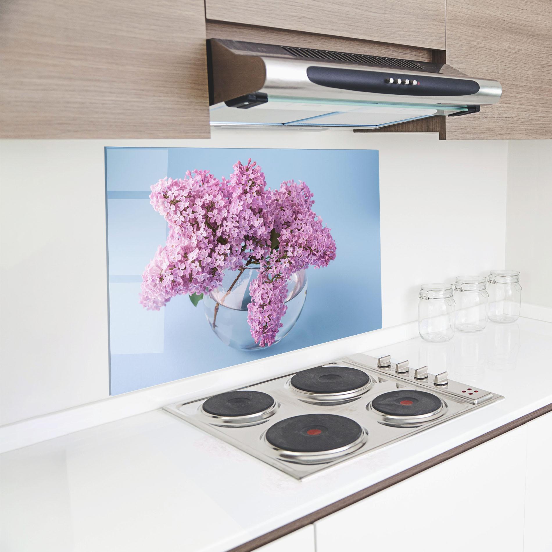 Konyhai üveg hátfal Lilac Flower mockup 8