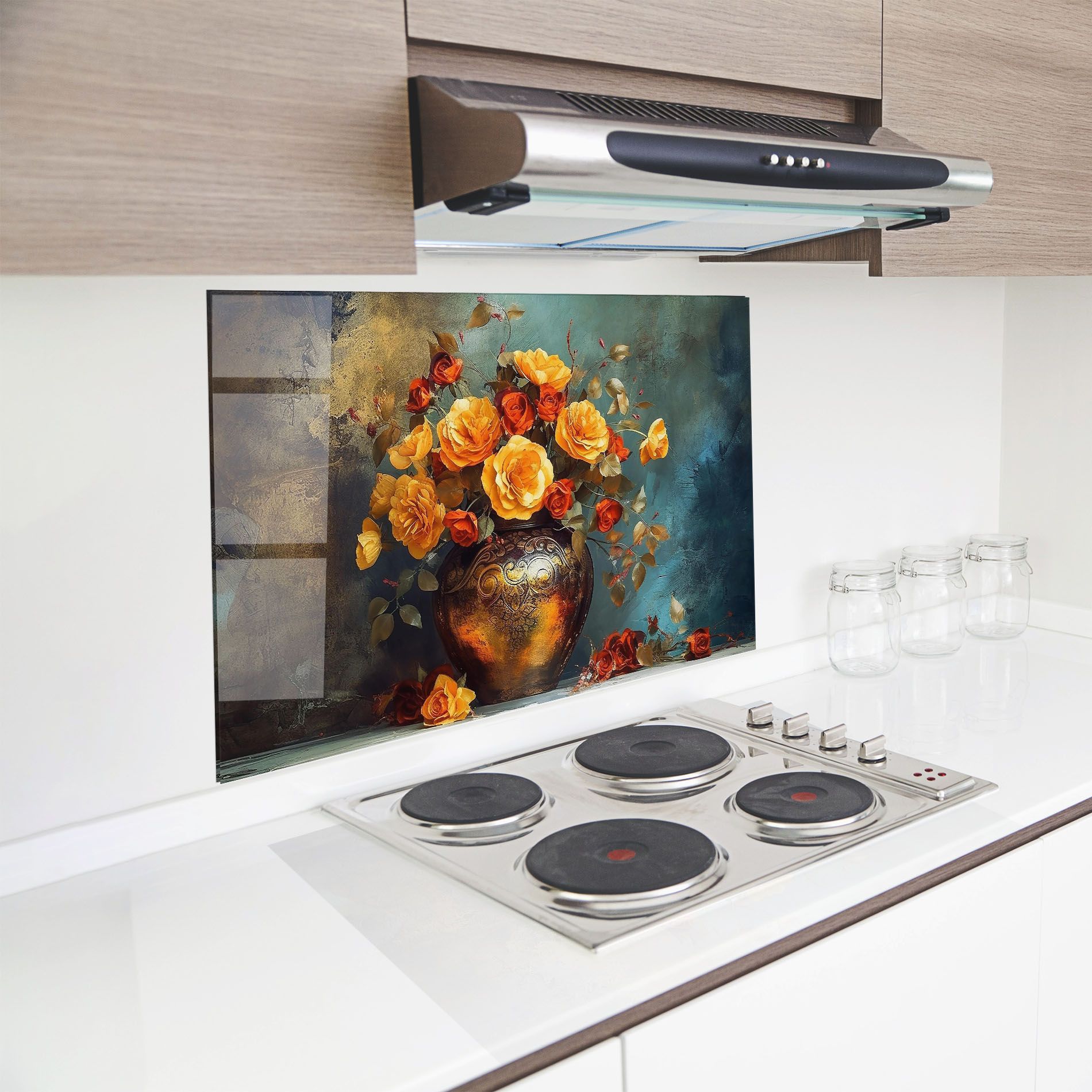 Red Orange Flower Vase mockup 8