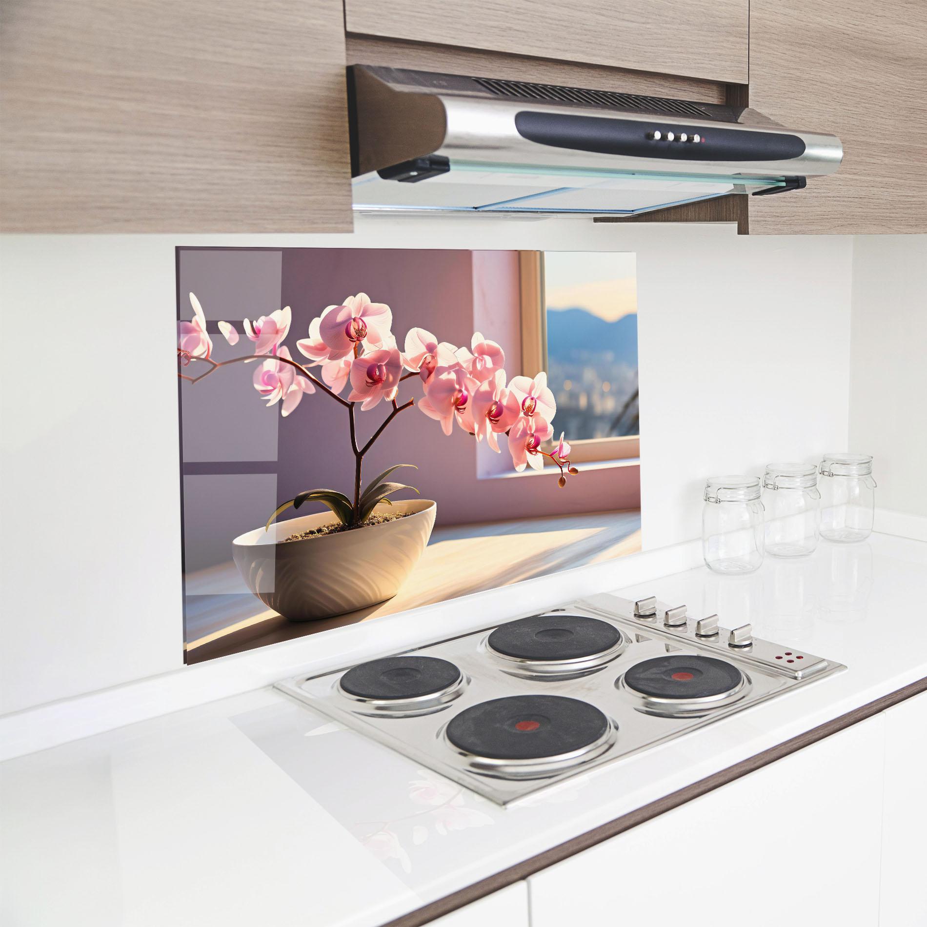 Konyhai üveg hátfal Window Vase mockup 8